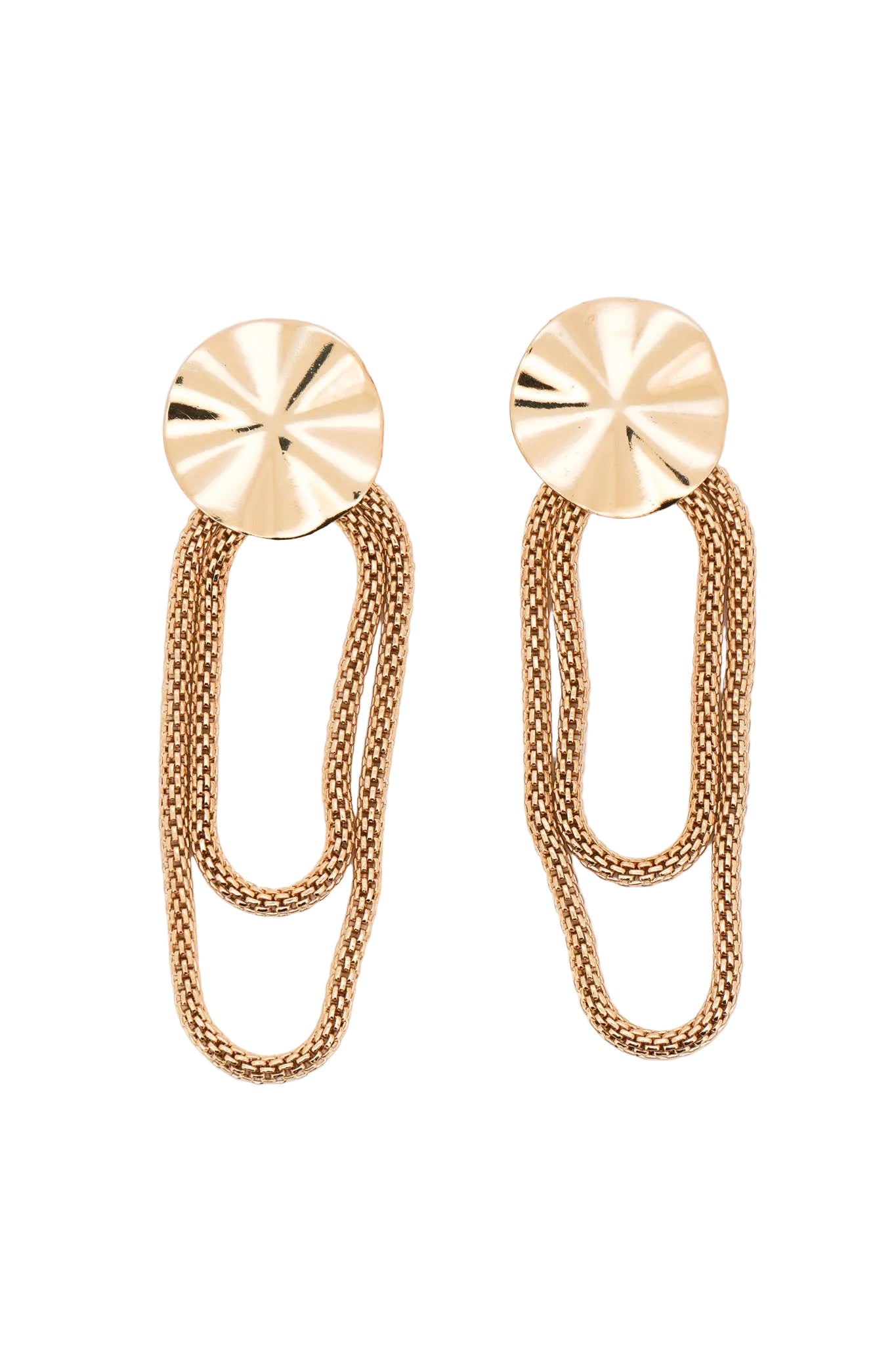 Circle Ribbon Chain Earrings