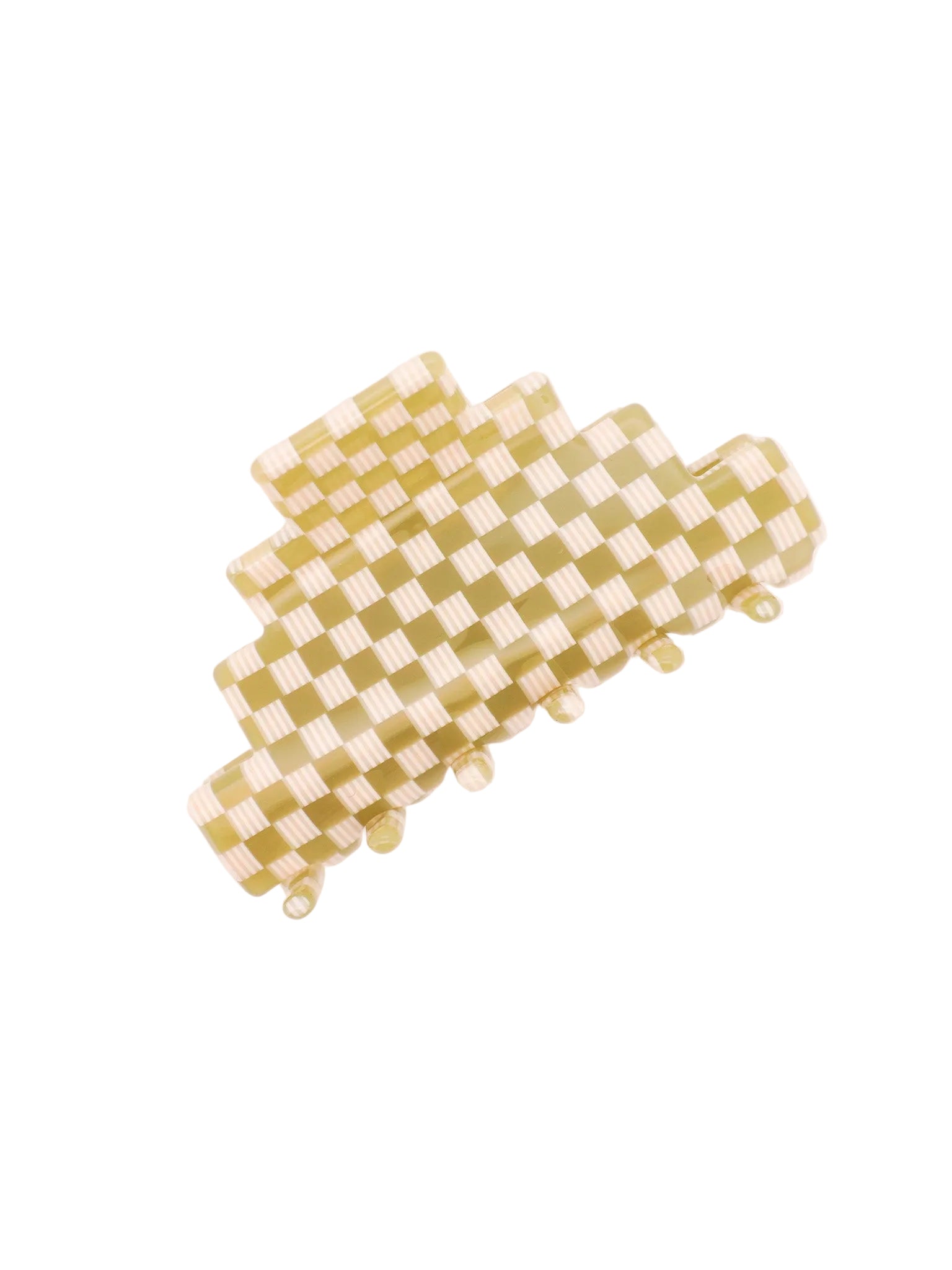 Pyramid Hair-Claw in Green Checkerboard