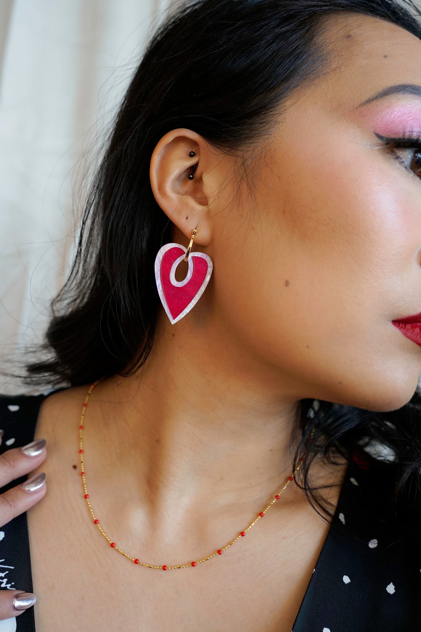 Red Dot Chain Necklace