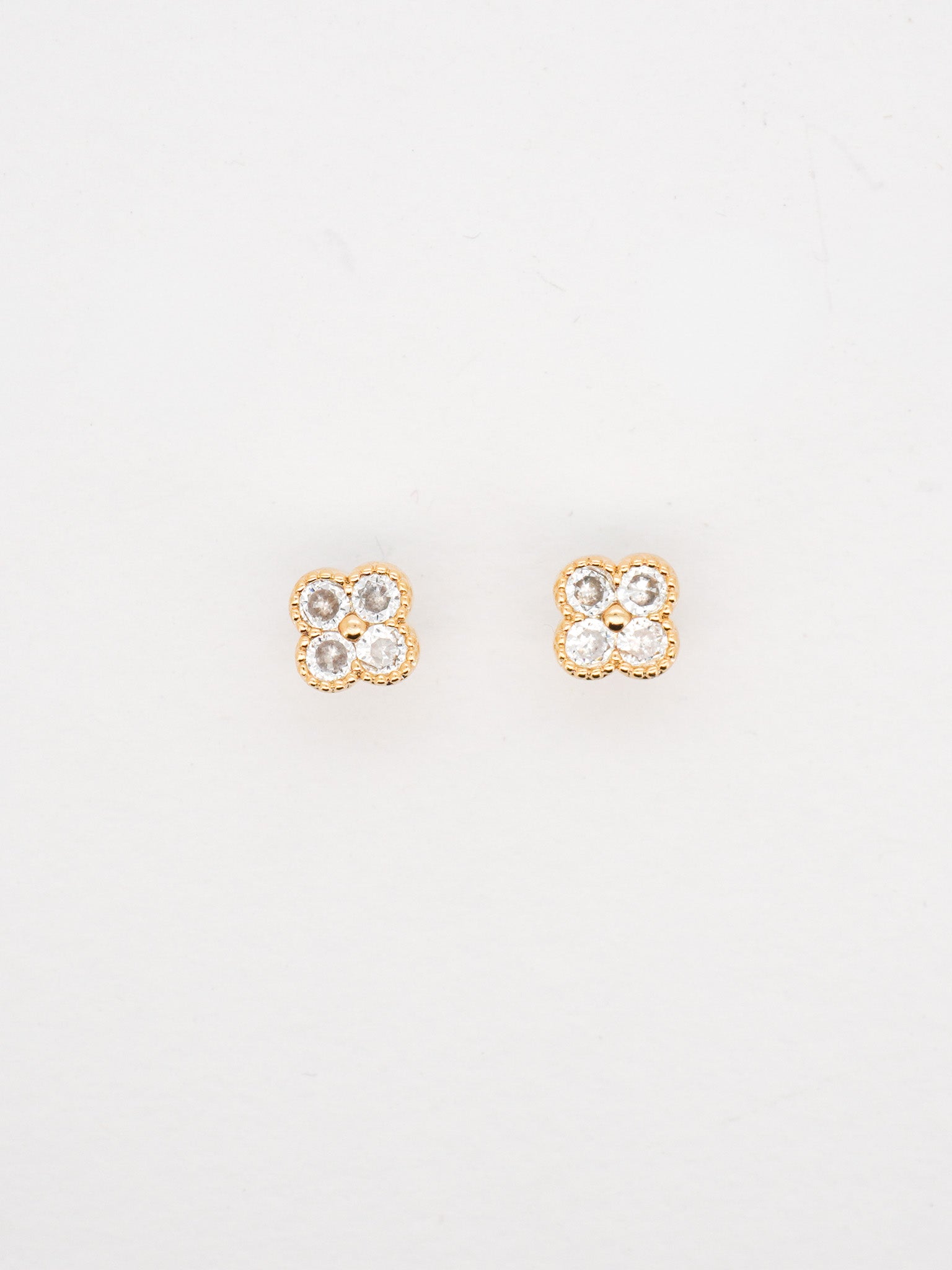 Sparkly Clover Stud Earrings
