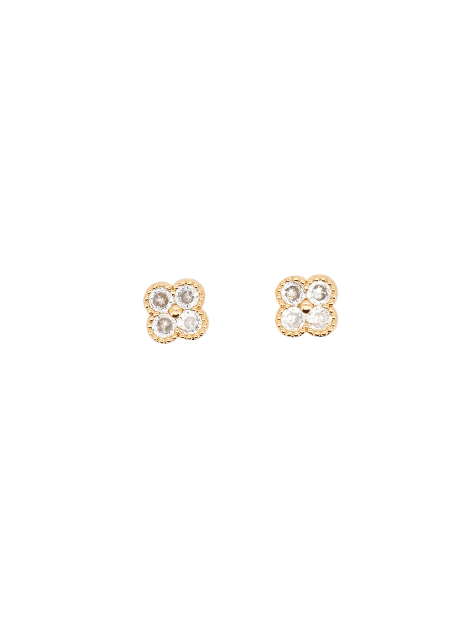 Sparkly Clover Stud Earrings