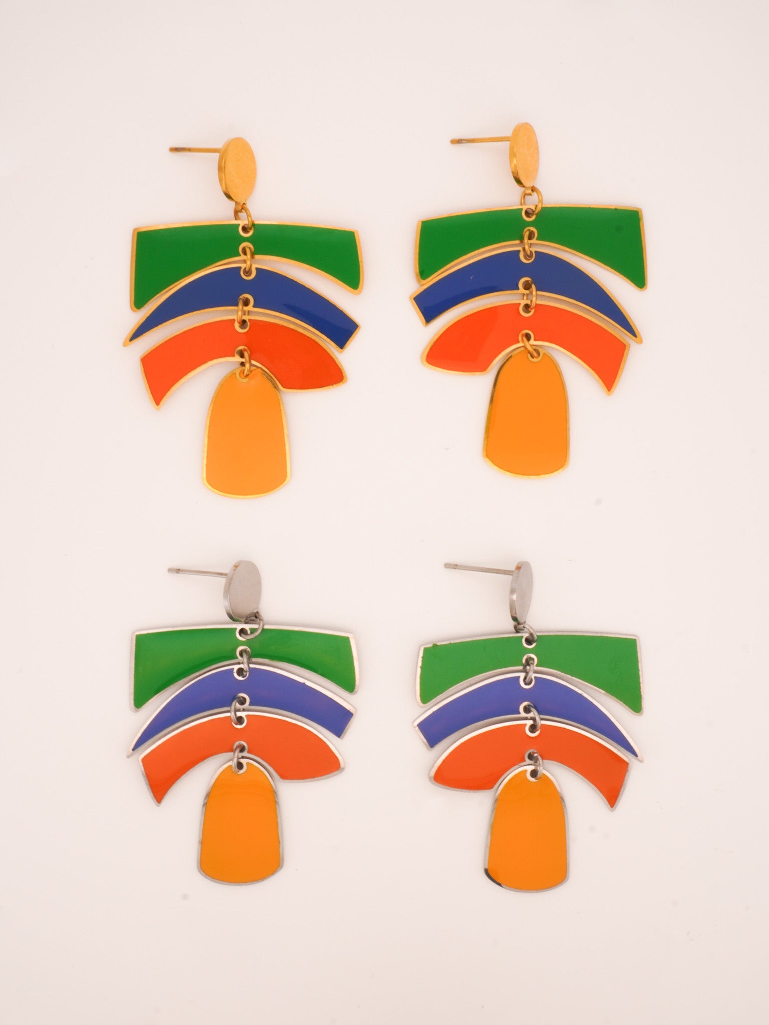 Balance Earrings in Multi-Color Enamel