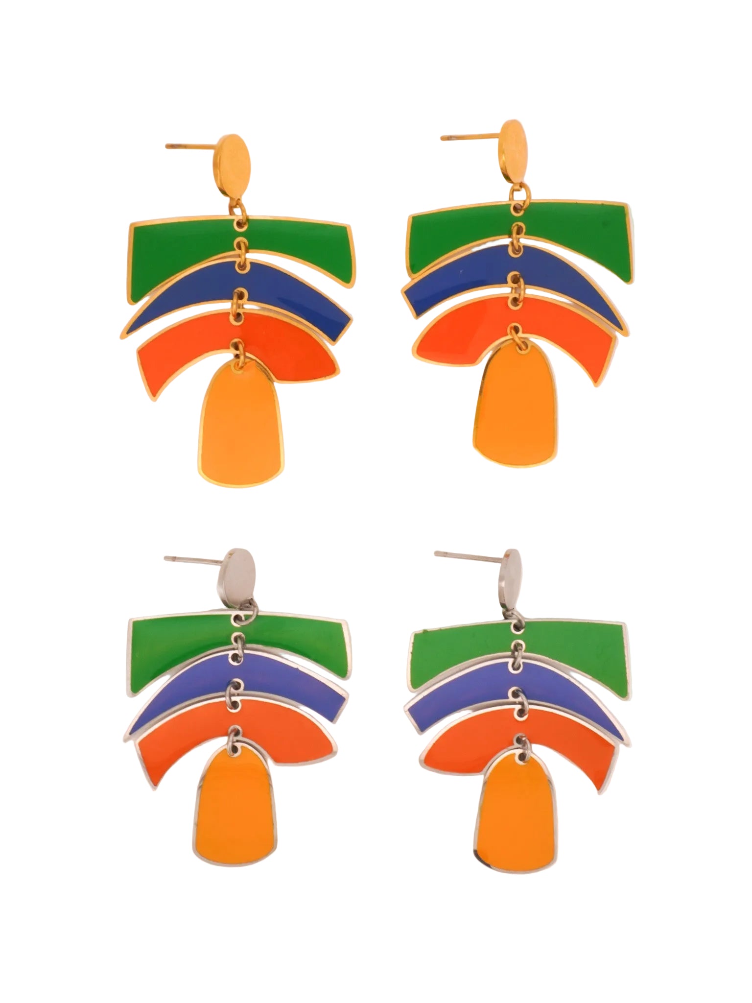 Balance Earrings in Multi-Color Enamel
