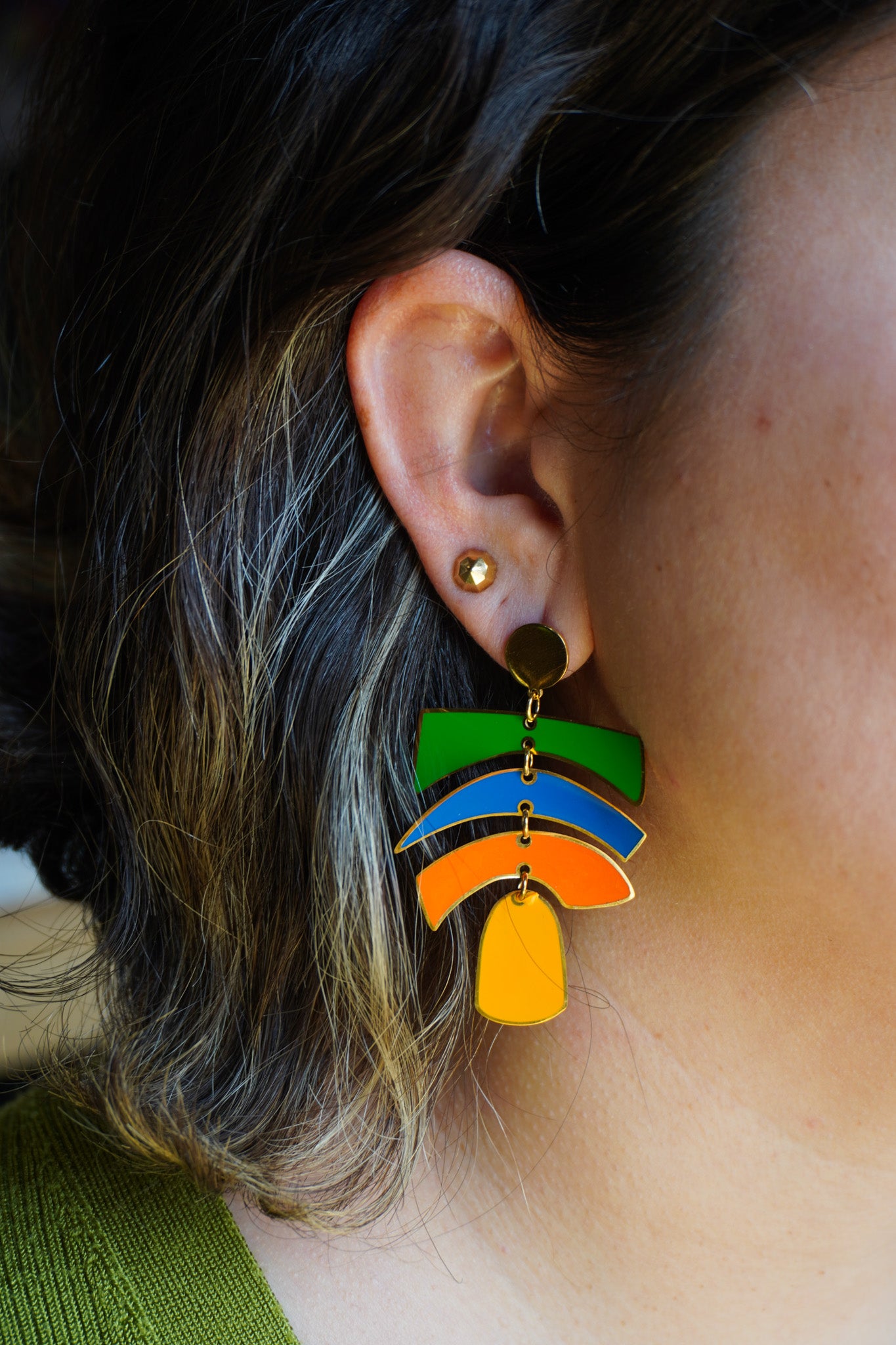Balance Earrings in Multi-Color Enamel