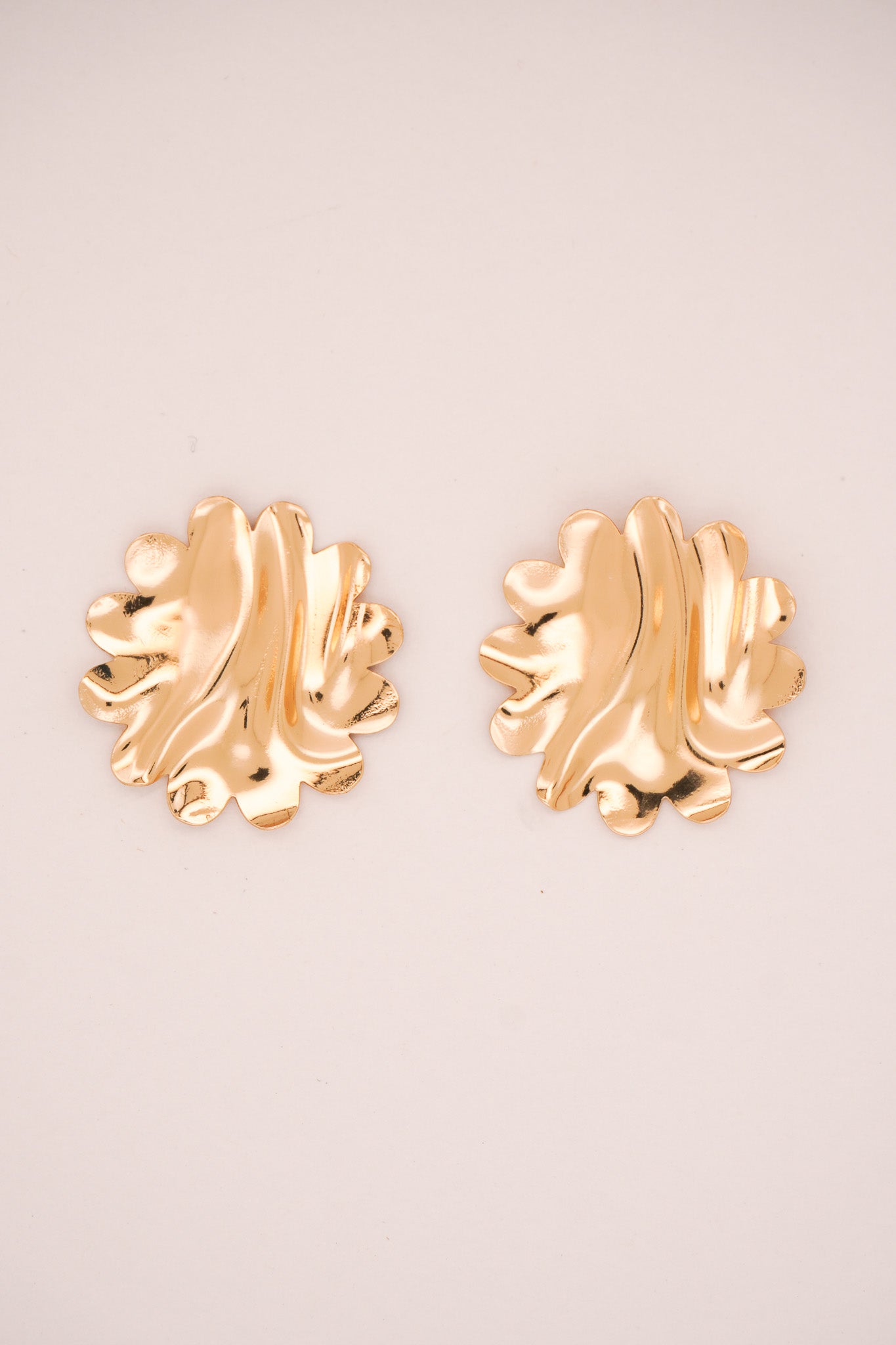 Sculpted Flower Stud Earrings