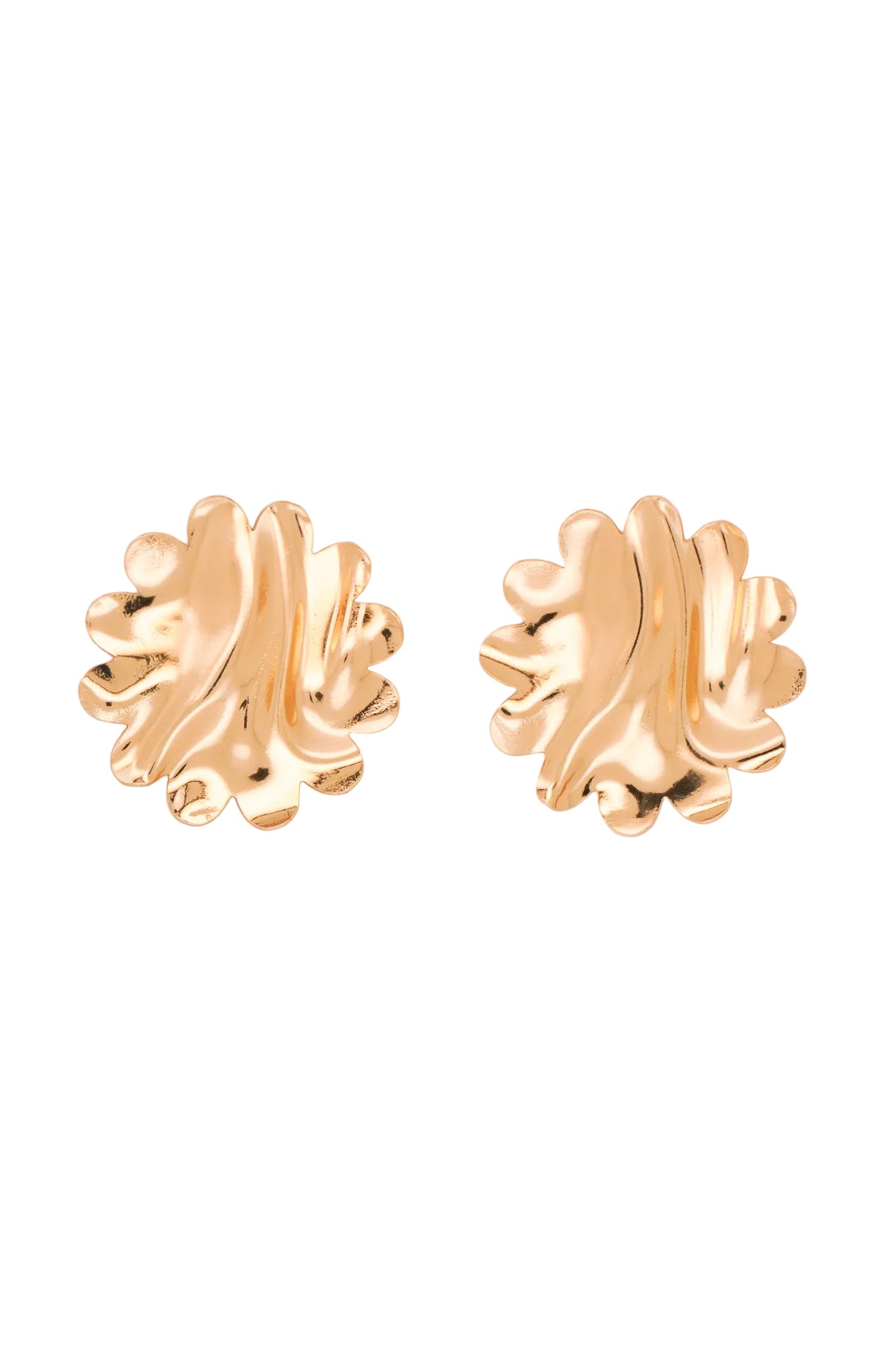 Sculpted Flower Stud Earrings