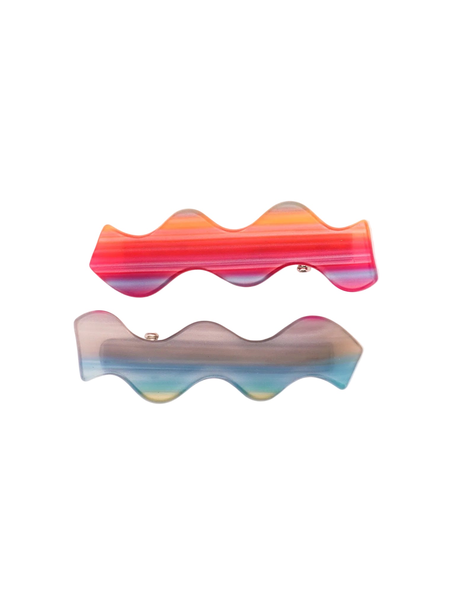 Squiggle Clips in Sunset Stripes
