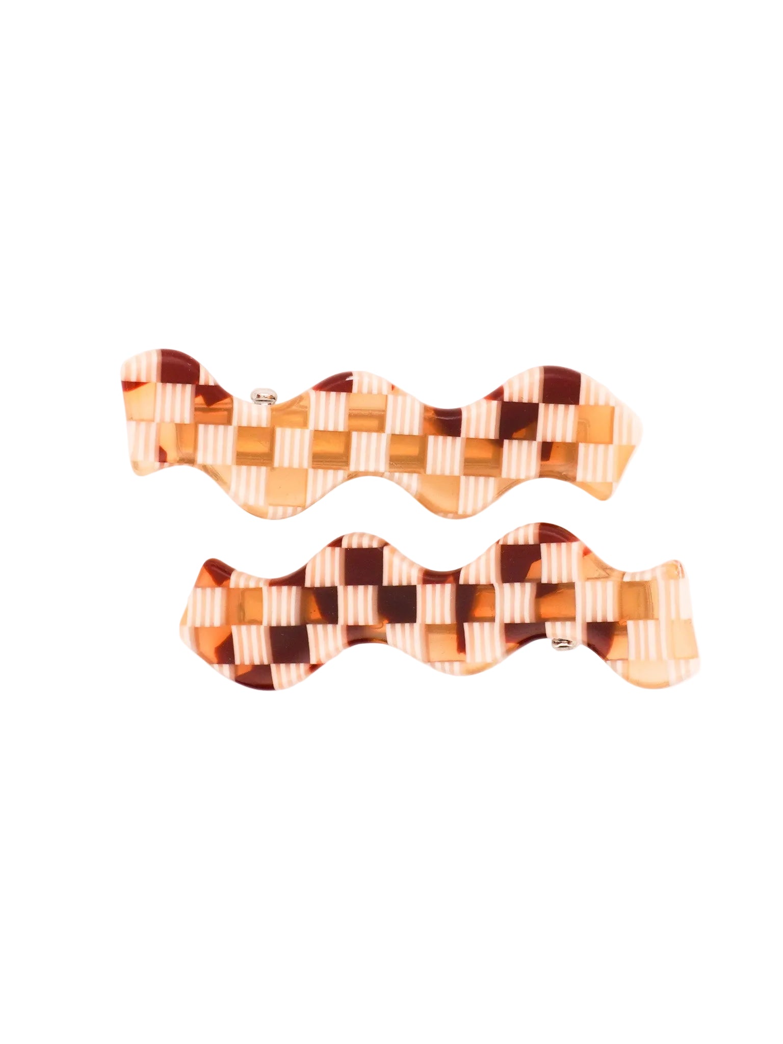 Squiggle Clips in Checkerboard