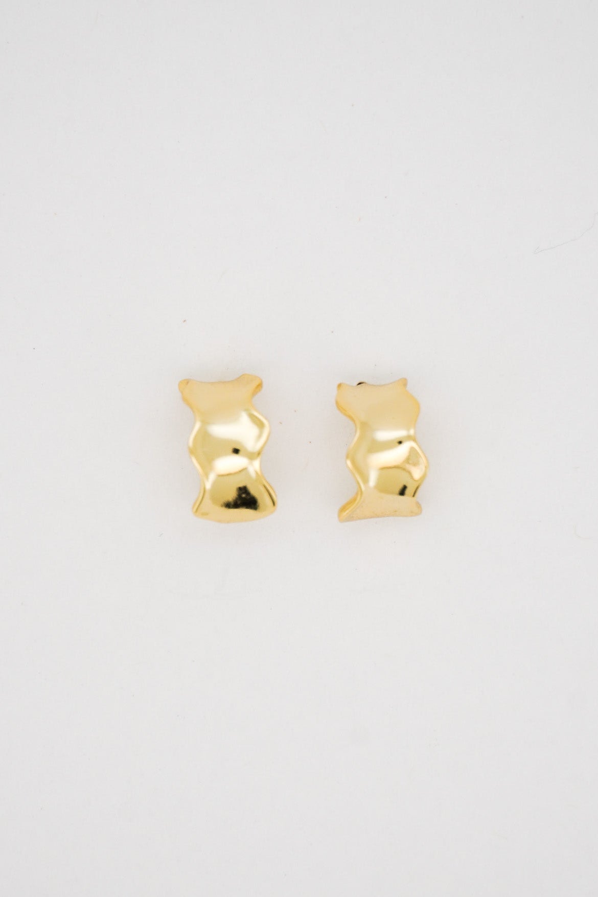 Mini Gold Wavy Hoop Earrings