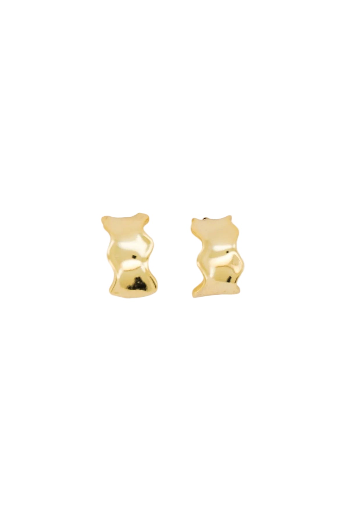 Mini Gold Wavy Hoop Earrings
