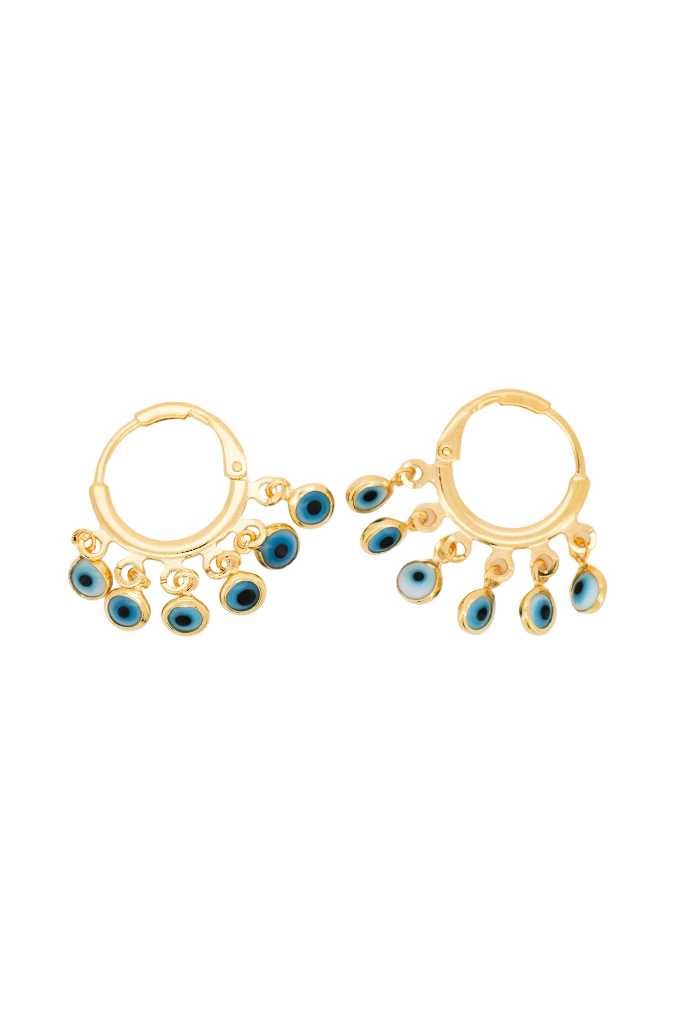 Evil Eye Charm Hoop Earrings