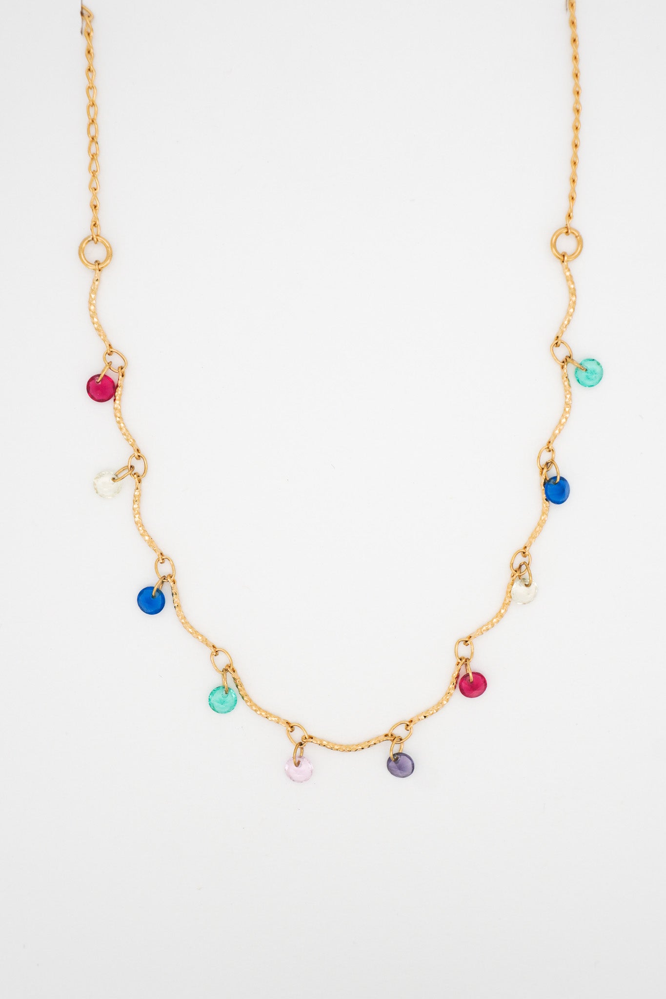 Wavy Dainty Gem Necklace