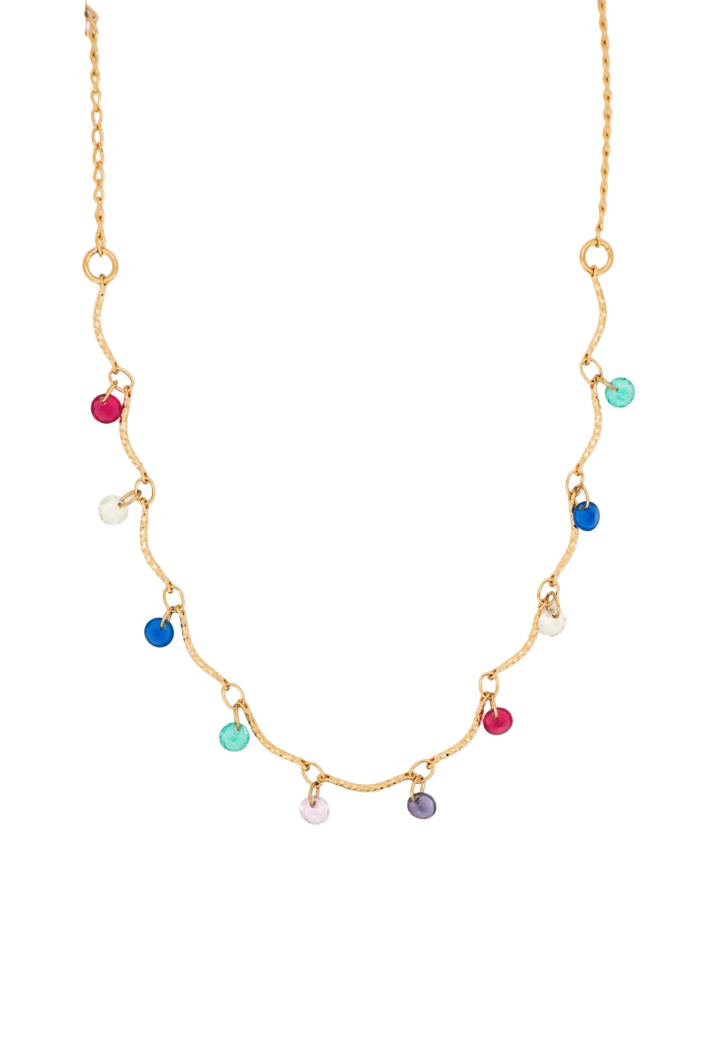 Wavy Dainty Gem Necklace
