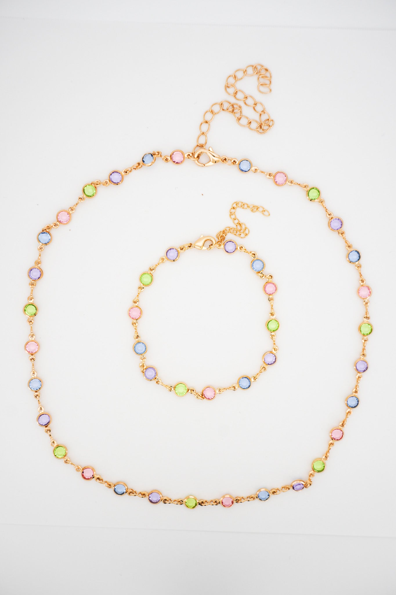 Pastel Gem Zirconia Jewelry Set