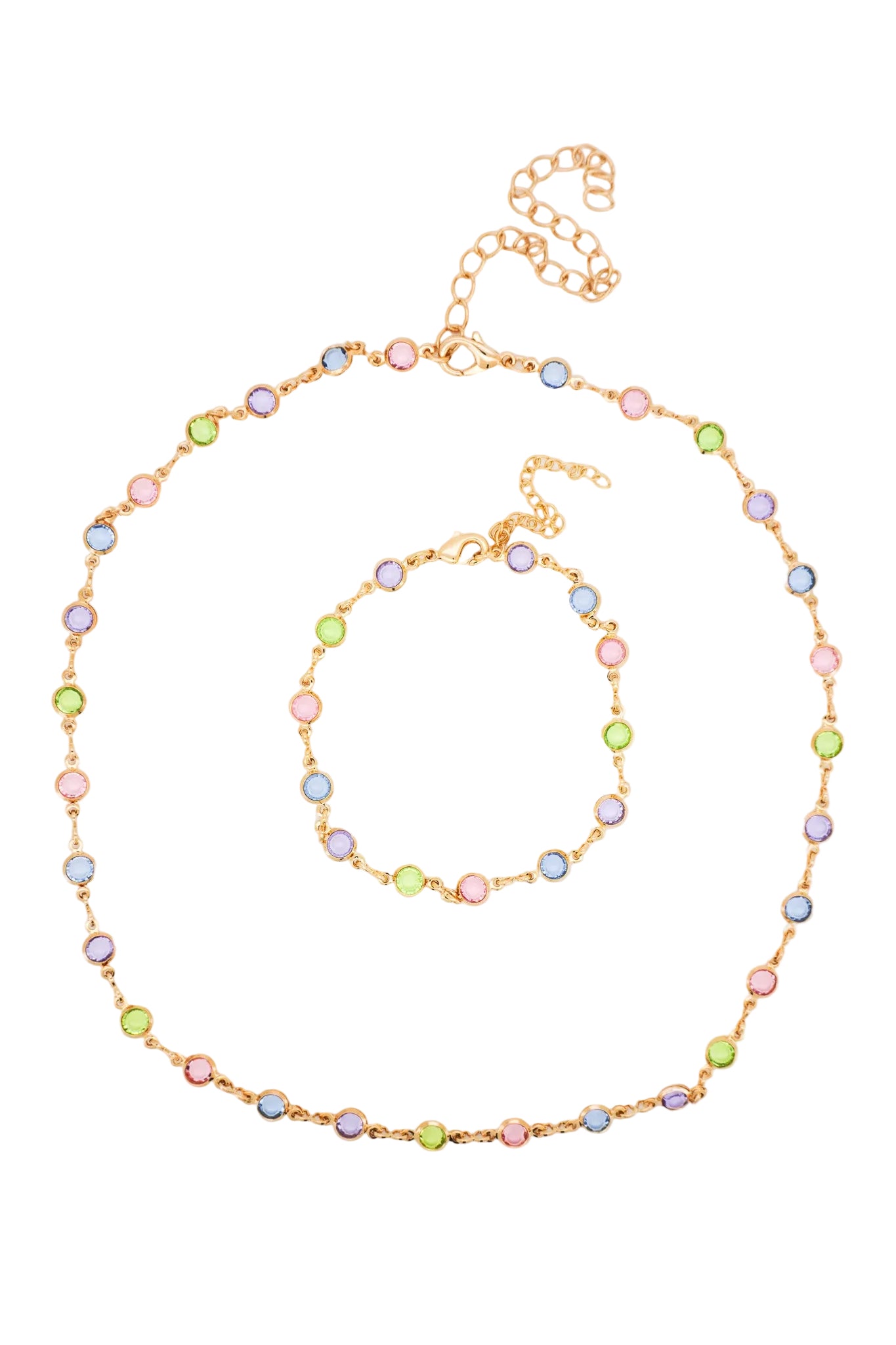 Pastel Gem Zirconia Jewelry Set