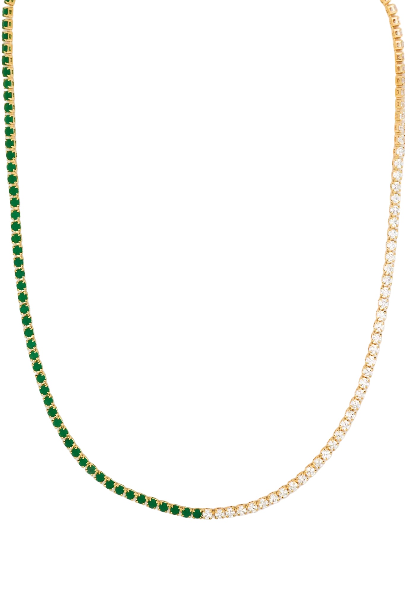 Tennis Zirconia Half & Half Necklace