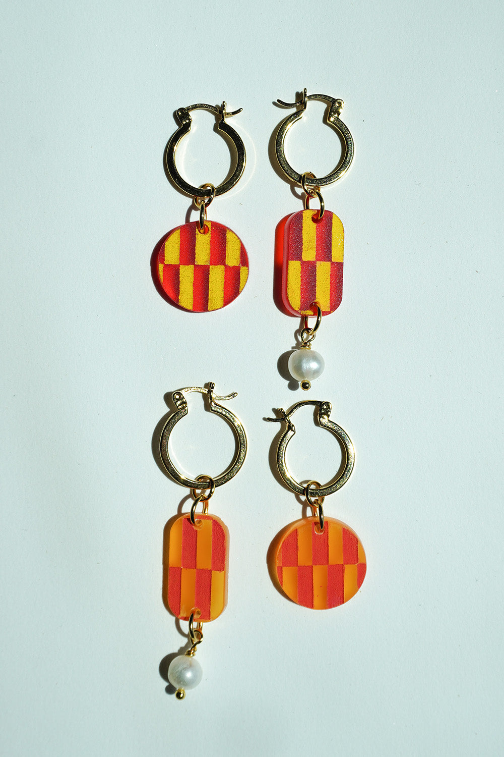 Chiefs Checkered Hoop Earrings (Two Colorways)