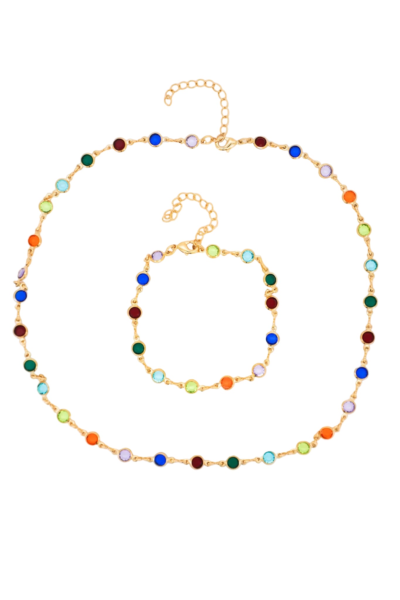 Rainbow Gem Zirconia Jewelry Set