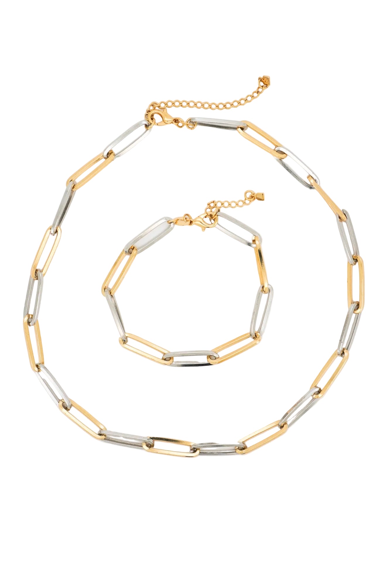 Mixed Metal Oval Clip Chain