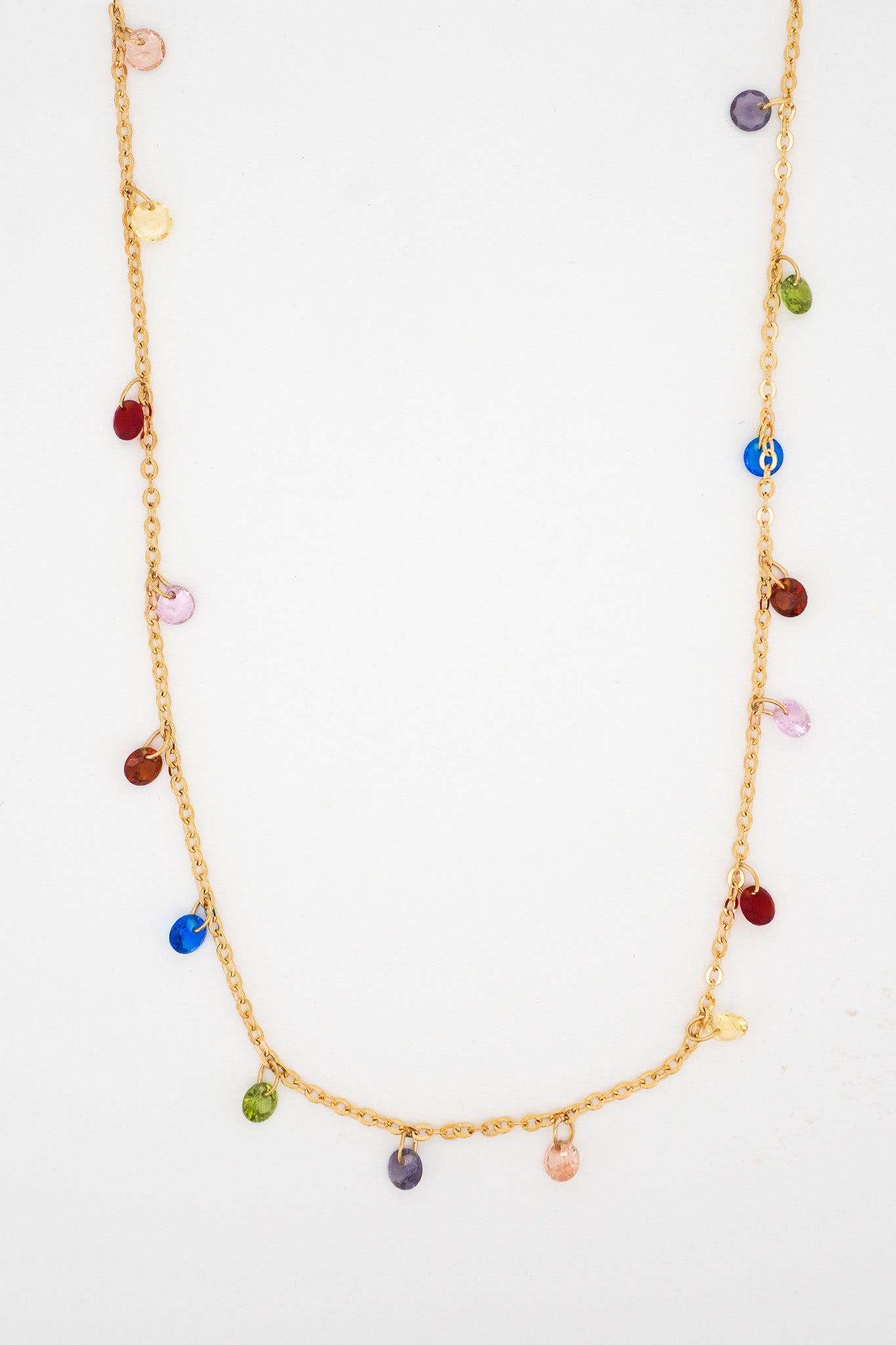 Dainty Rainbow Charm Choker Necklace