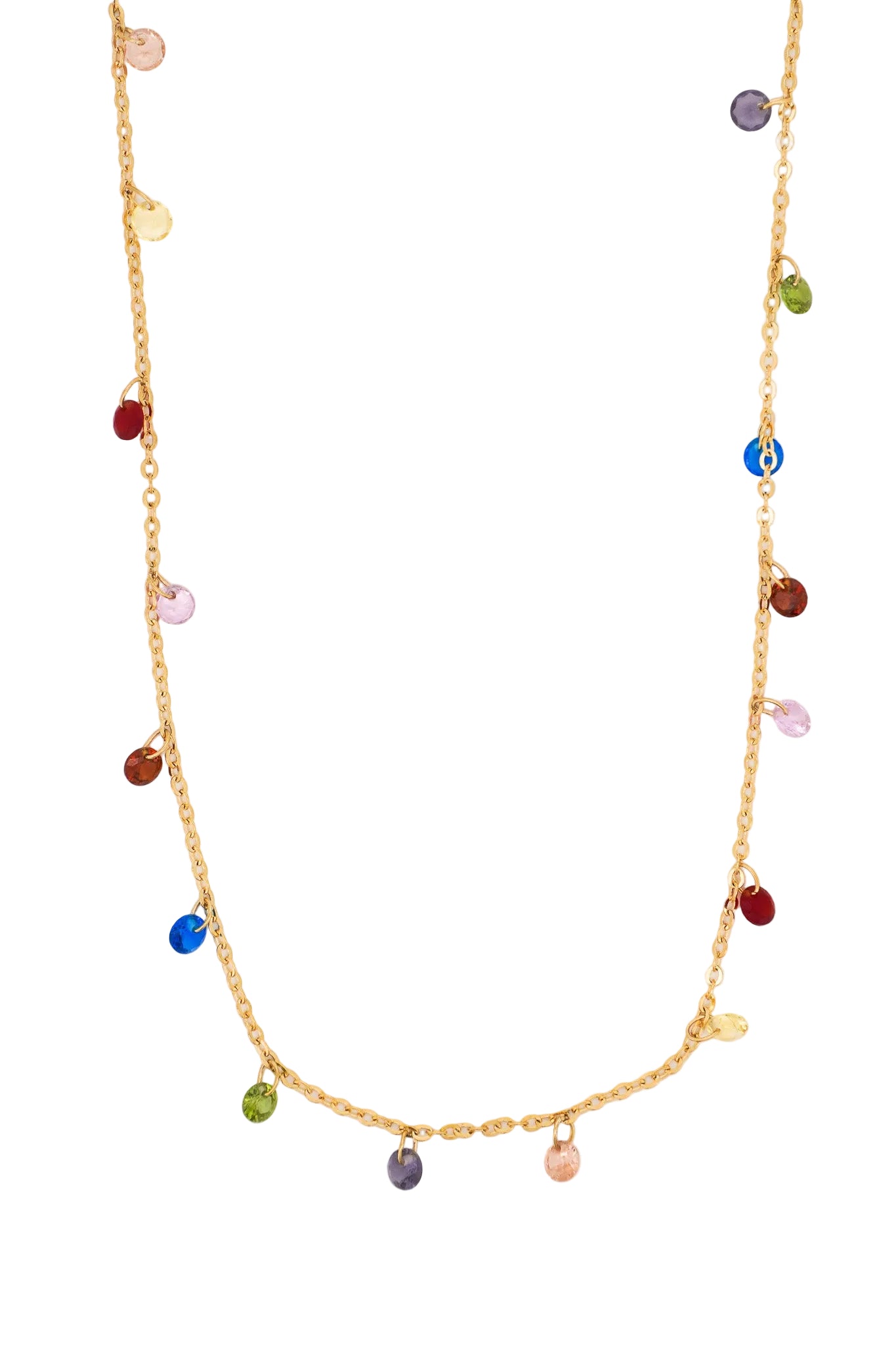 Dainty Rainbow Charm Choker Necklace