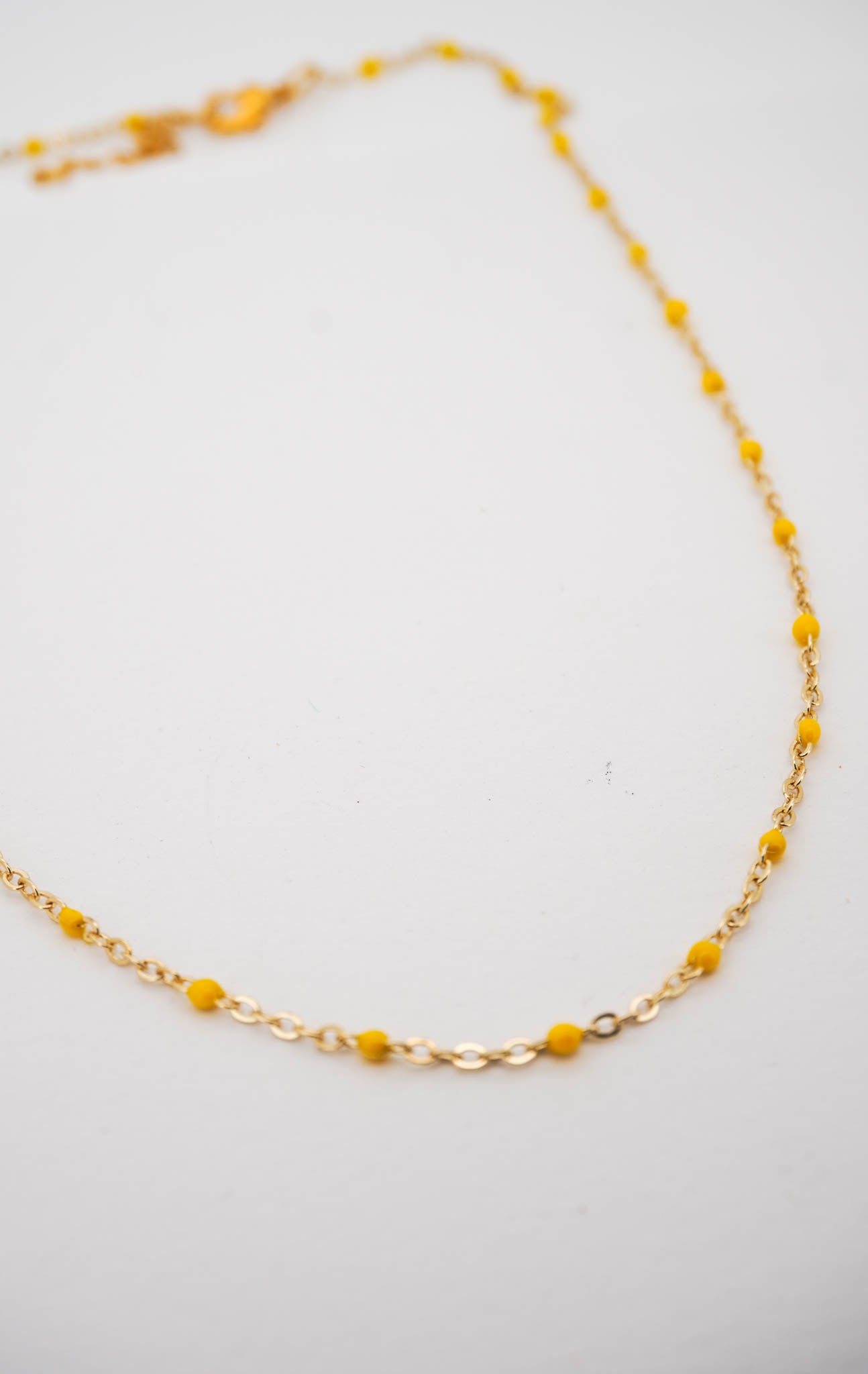 Yellow Dot Chain Necklace