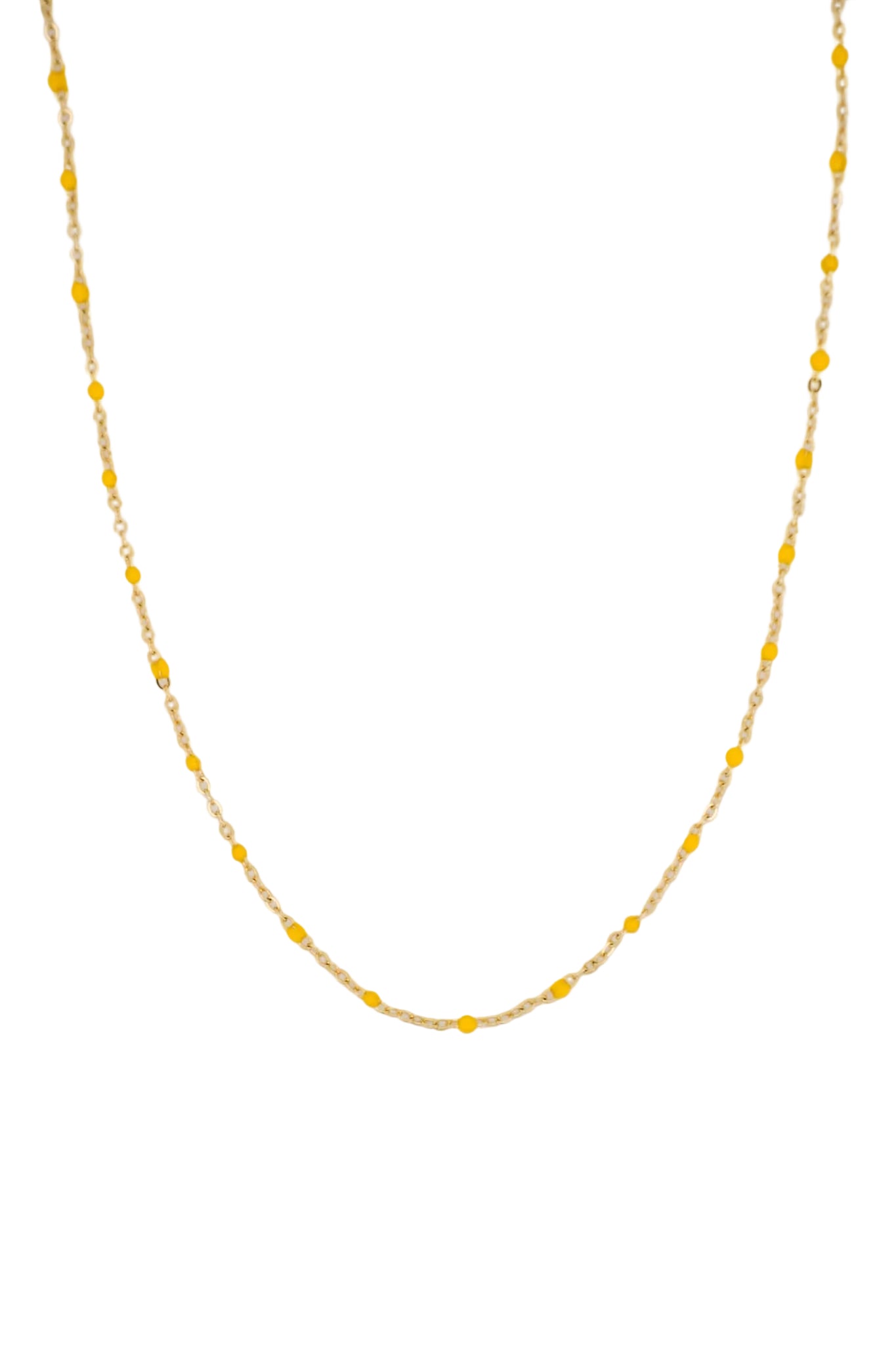 Yellow Dot Chain Necklace