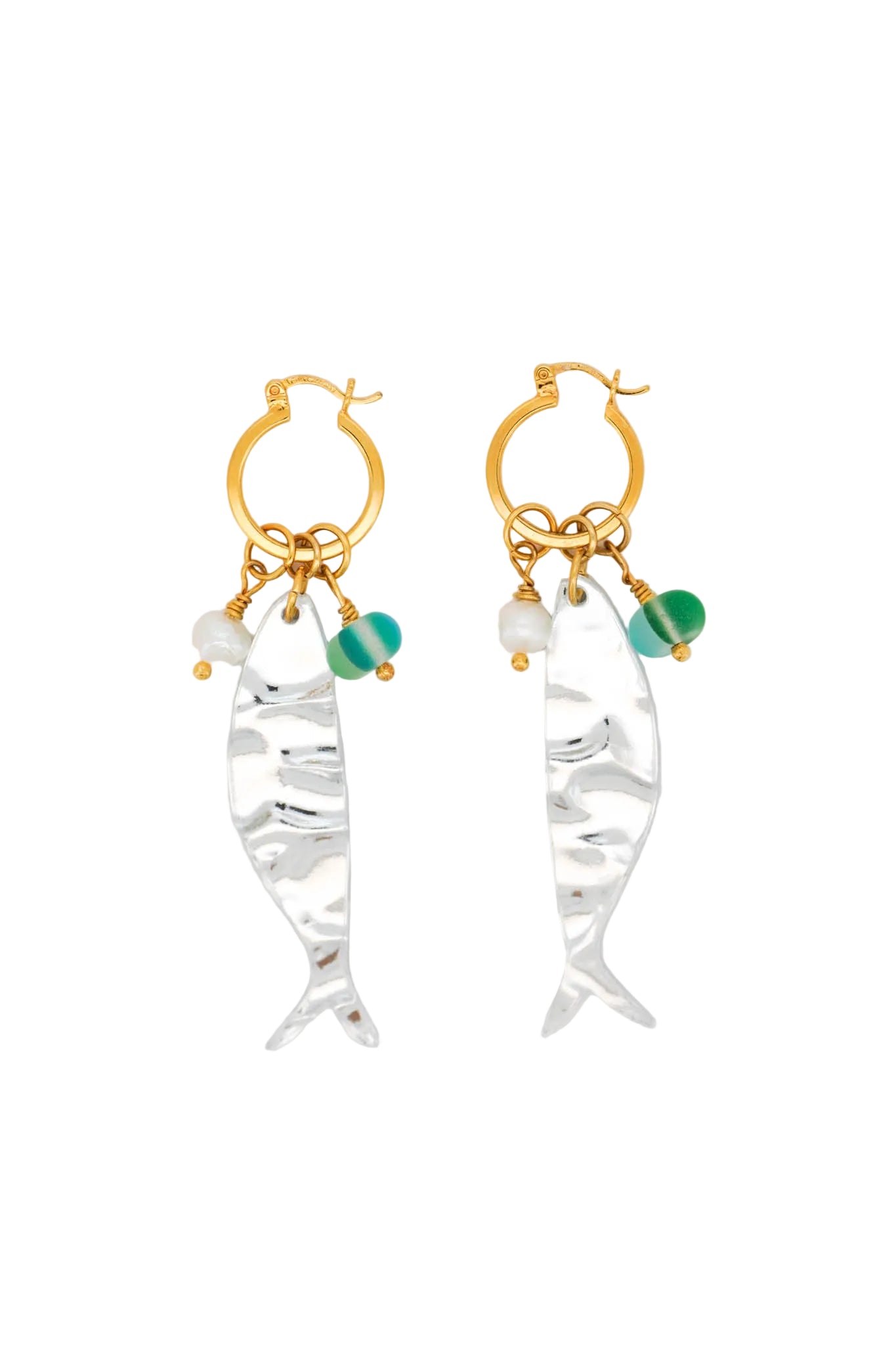 Sardine Hoop Earrings in Silver 02