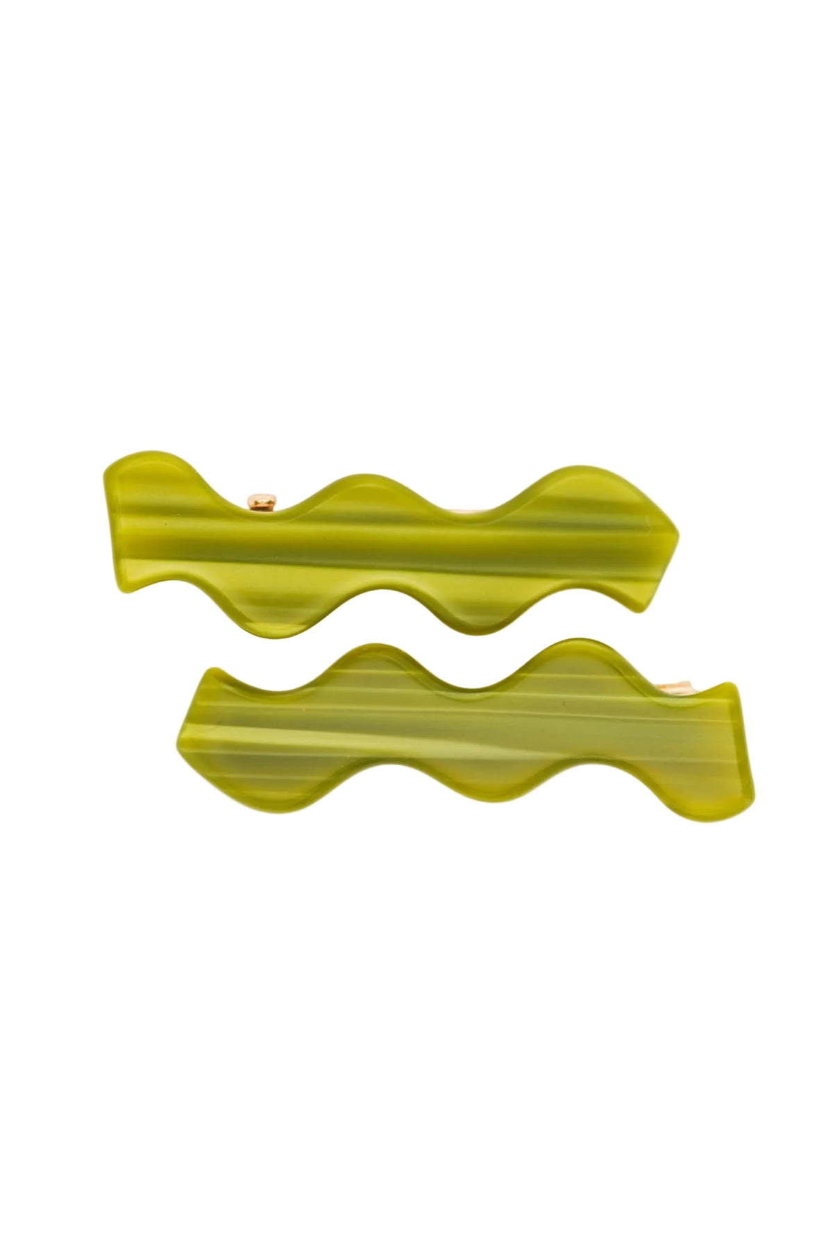 Squiggle Clips in Olive Stripes