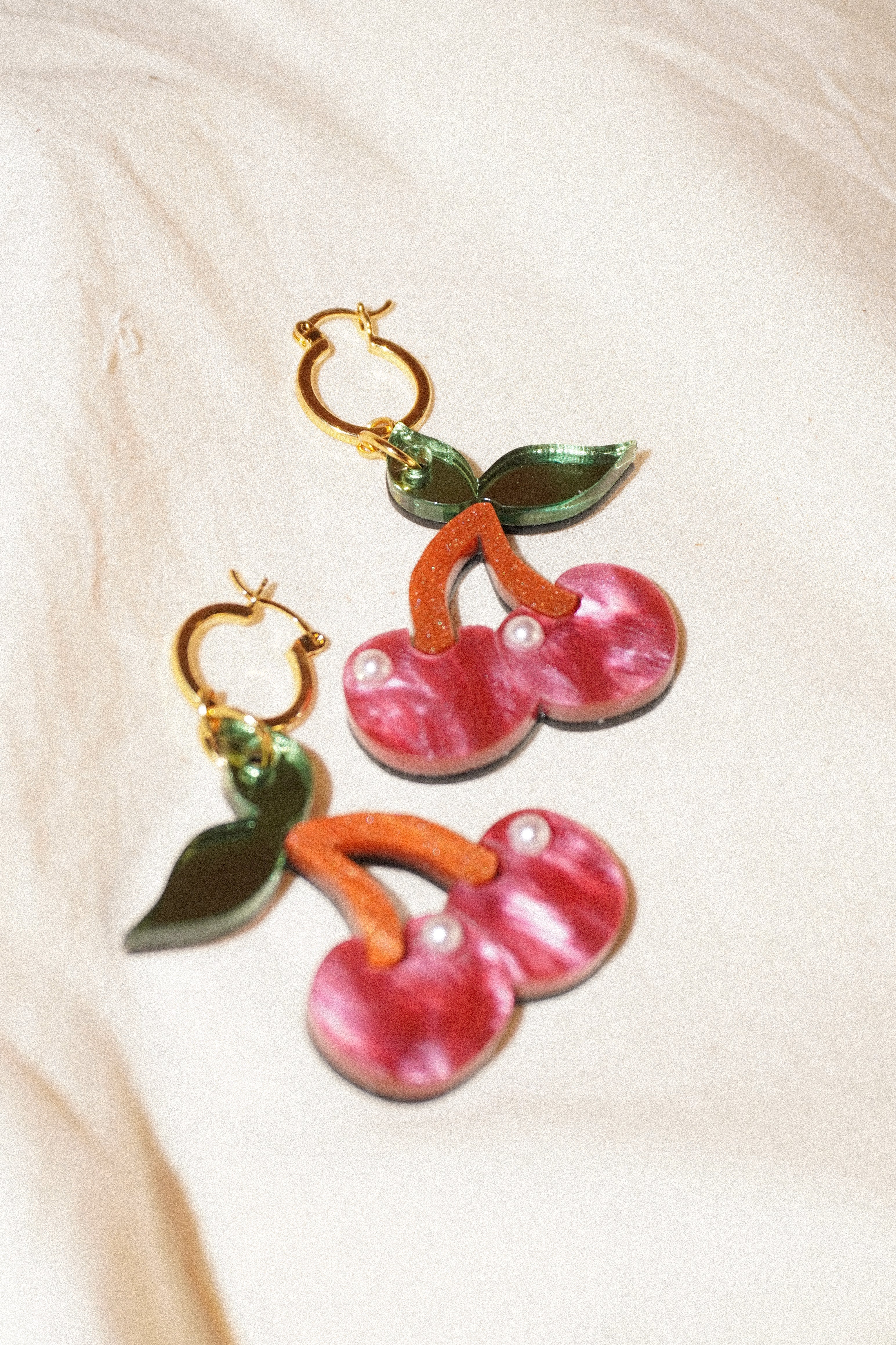 Cherry Hoop Earrings