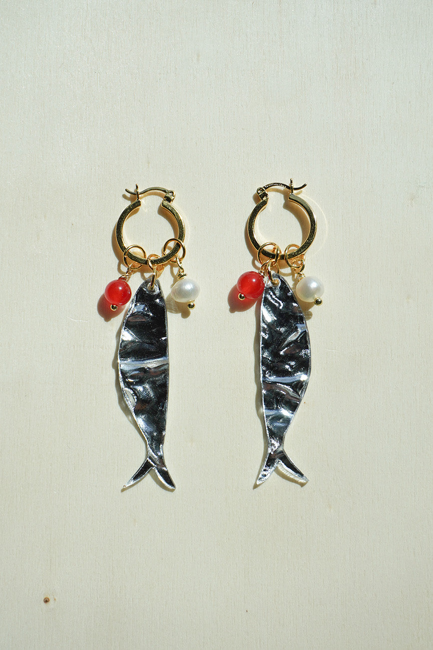 Sardine hoops in silver