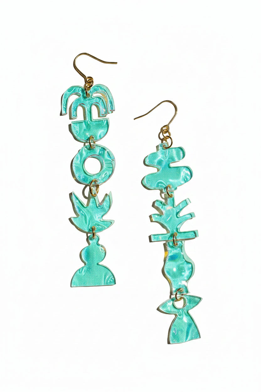 Mobile Earrings in Iridescent Ripple