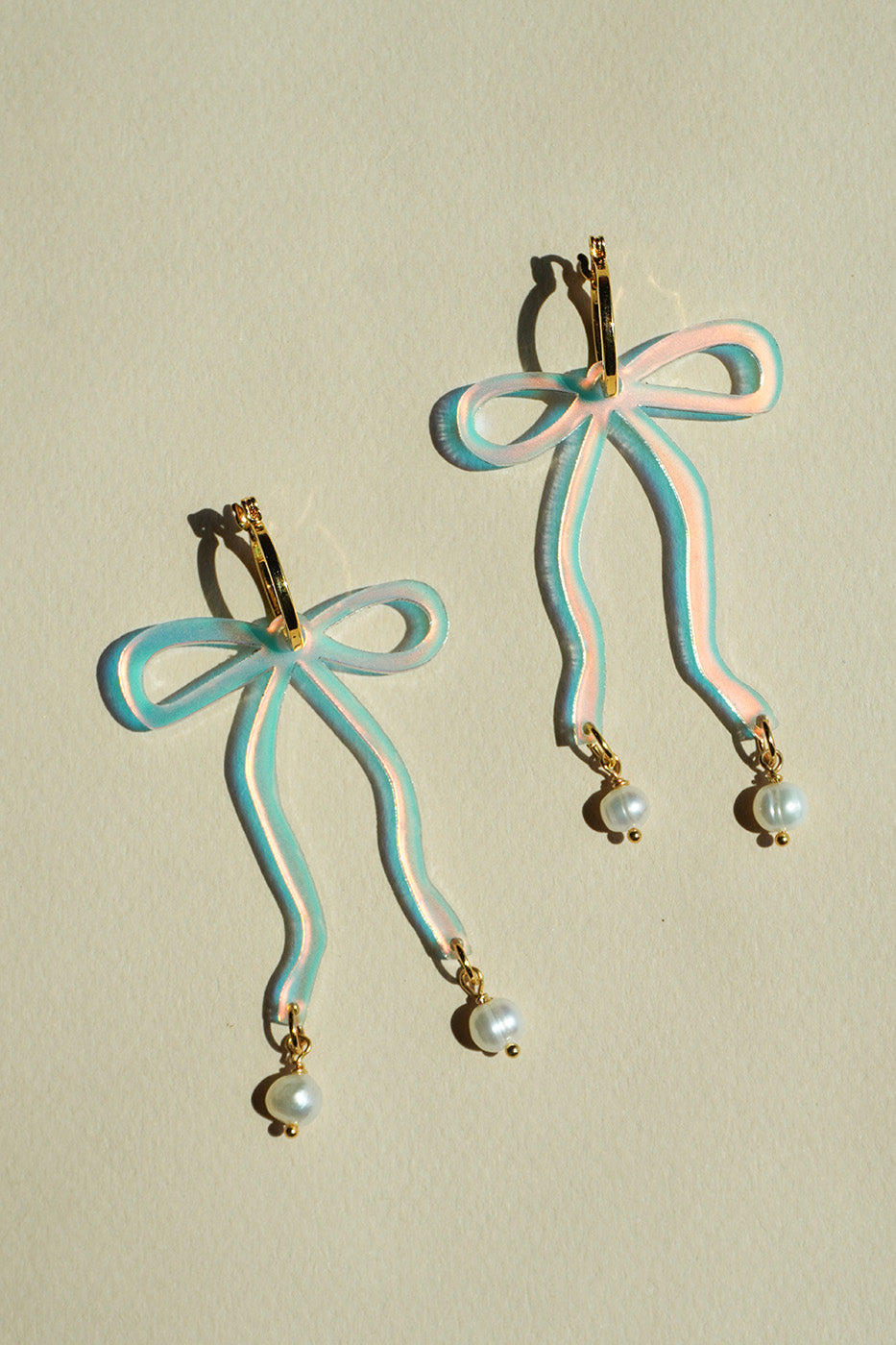 Bow Hoop Earrings in Frosted