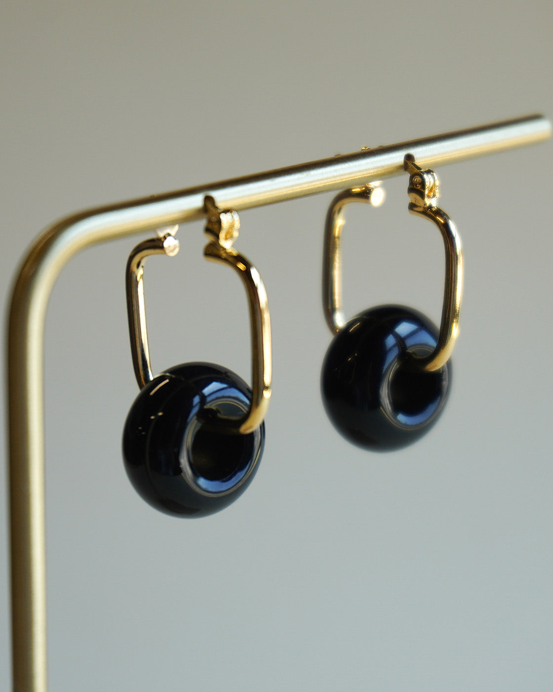 Square Agate Hoop Earrings