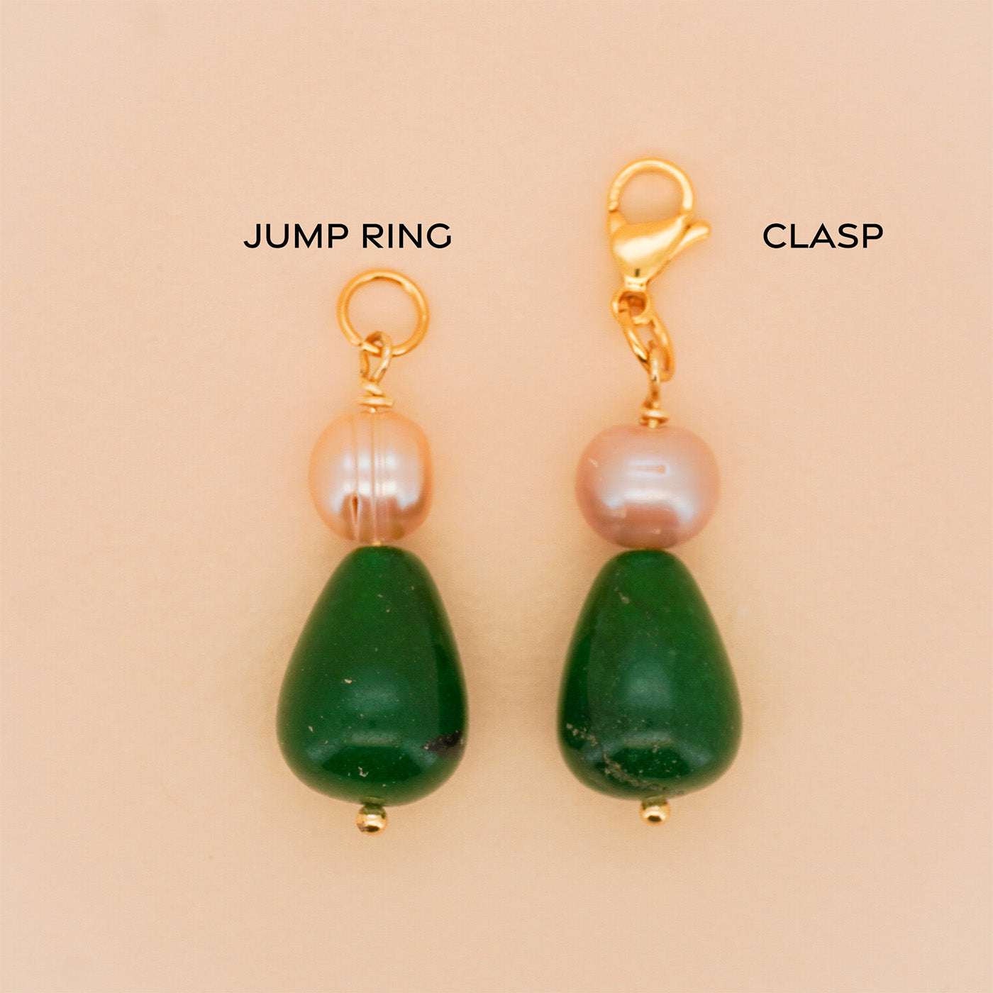 Pearl and Jade Droplet Necklace Charm