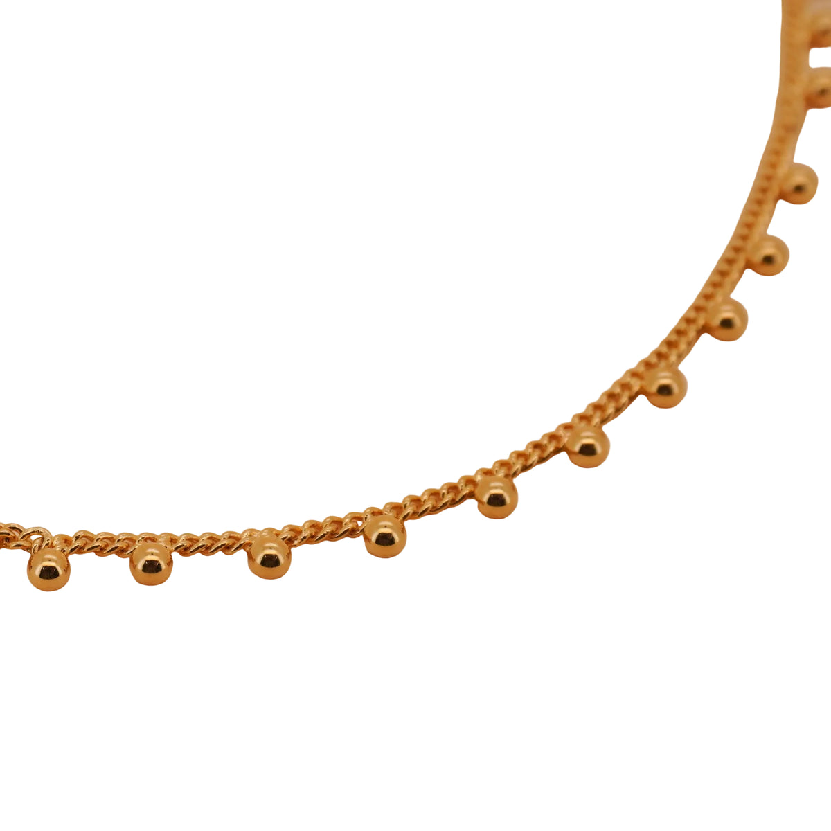 Dainty Gold Bead Choker Necklace