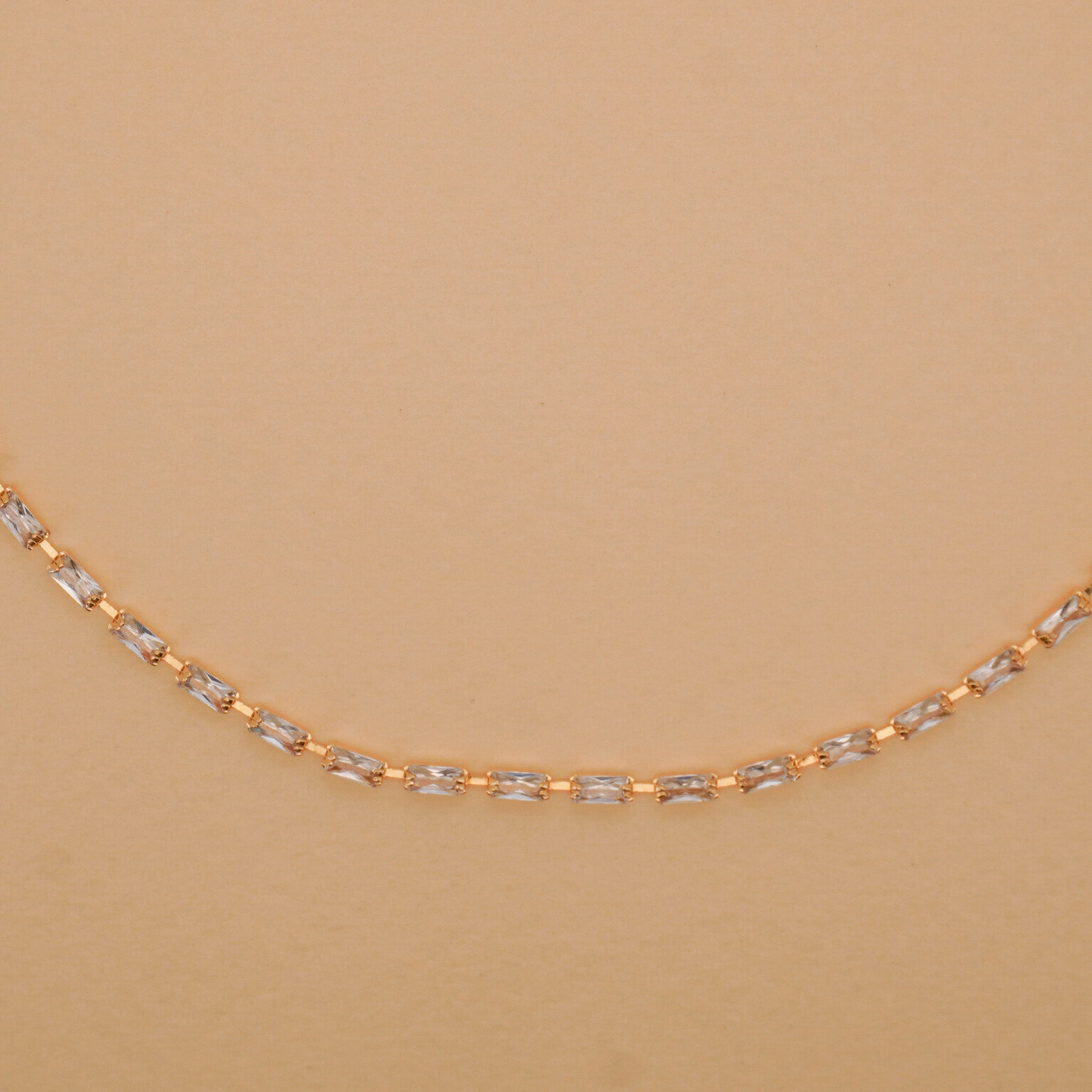 White Mini Baguette Choker Necklace