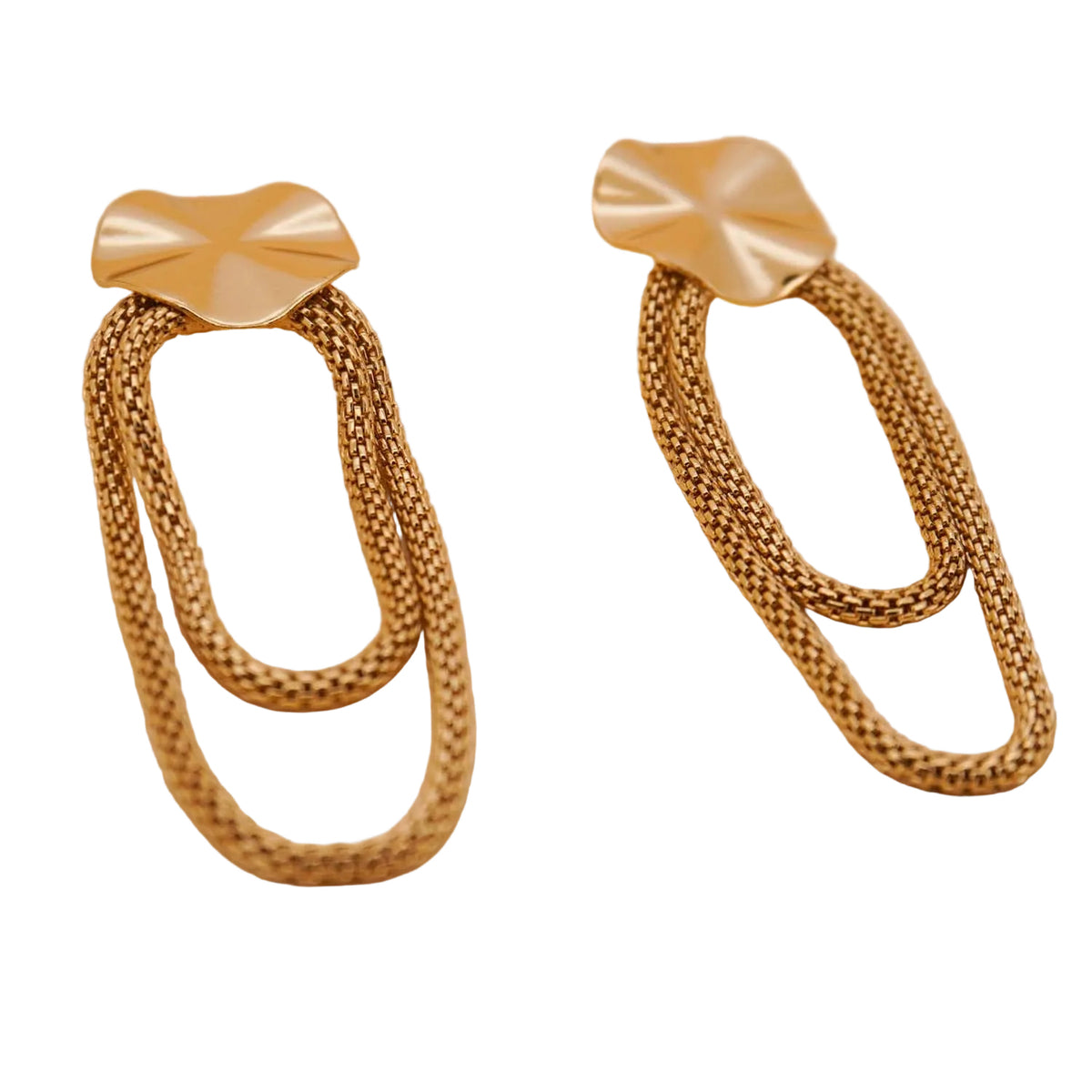 Circle Ribbon Chain Earrings