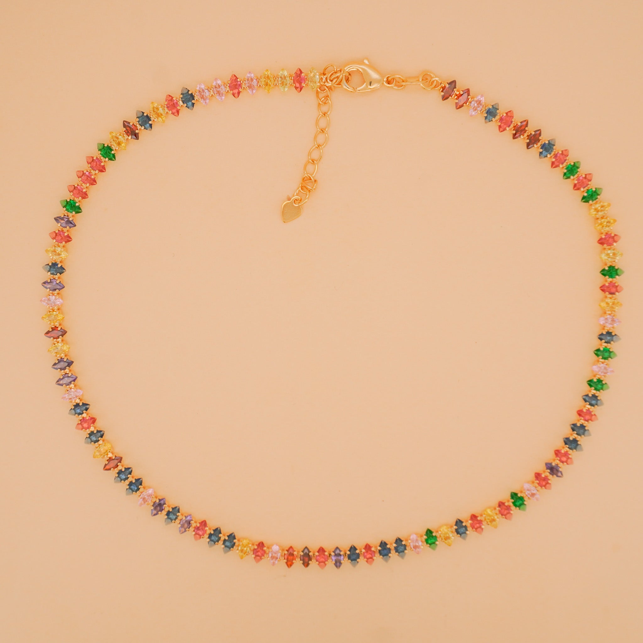 Multi-color Marquise Zirconia Choker Necklace
