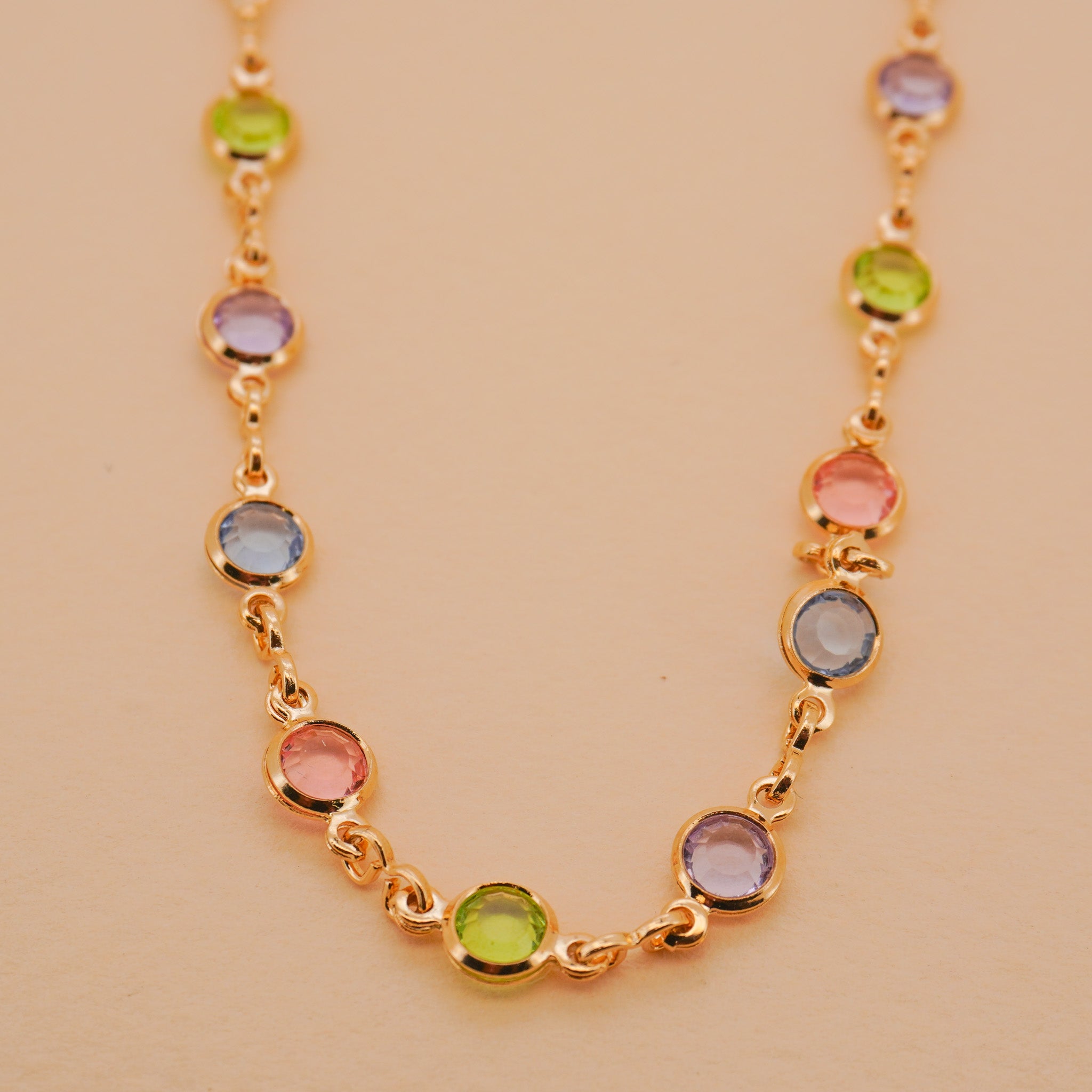 Multi-Color Round Zirconia Necklace