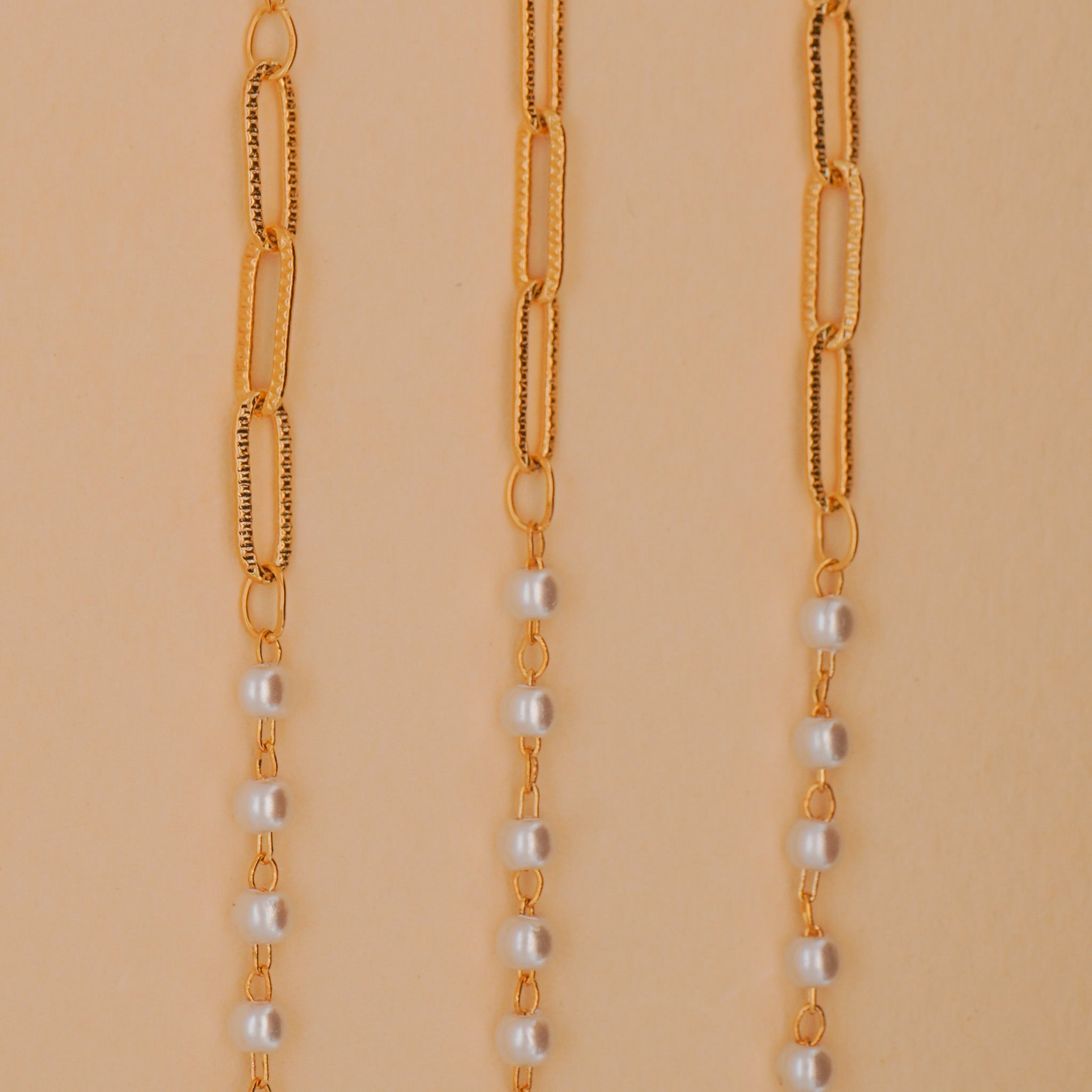 Dainty Paper-Clip & Pearl Necklace