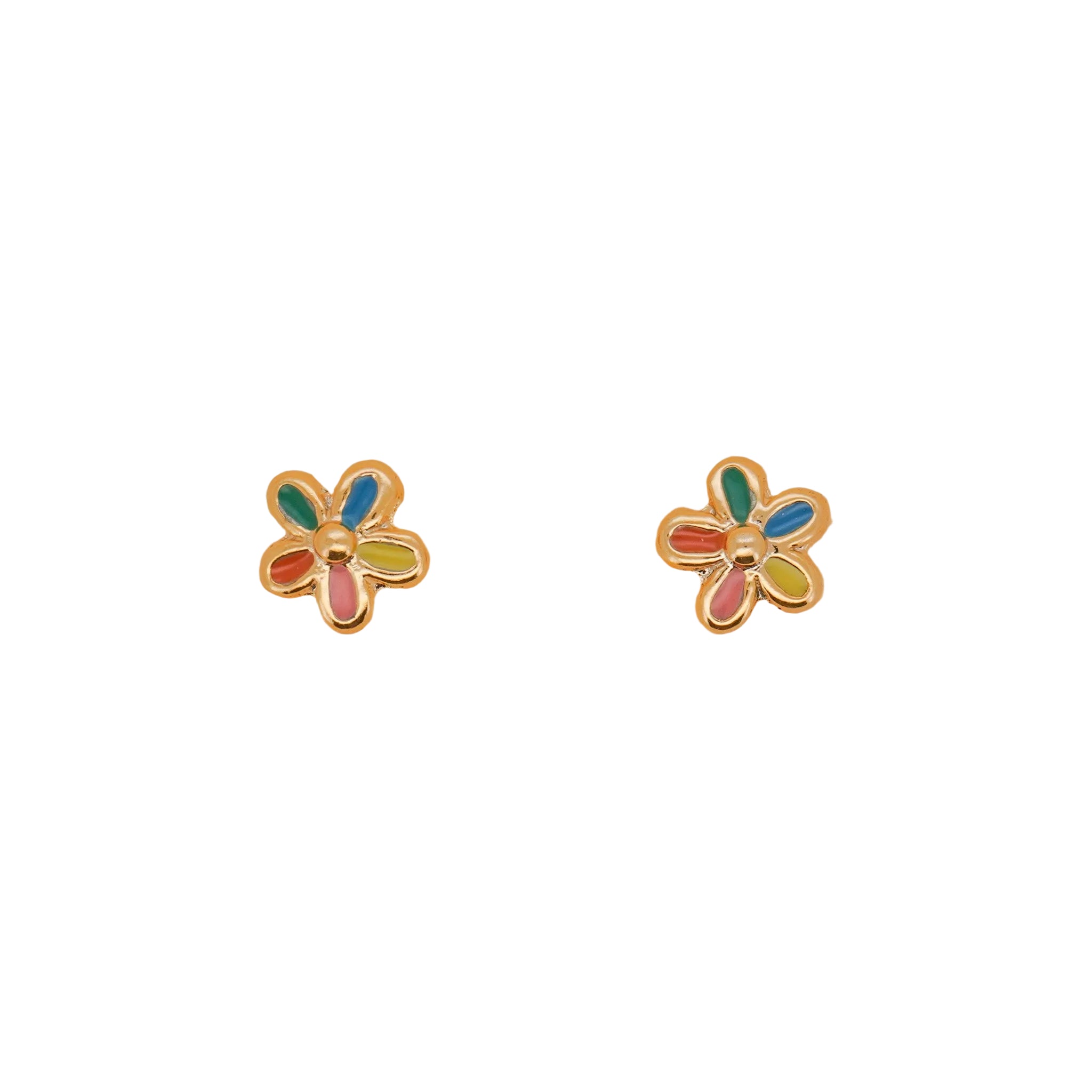 Multi-Color Flower Stud Earrings