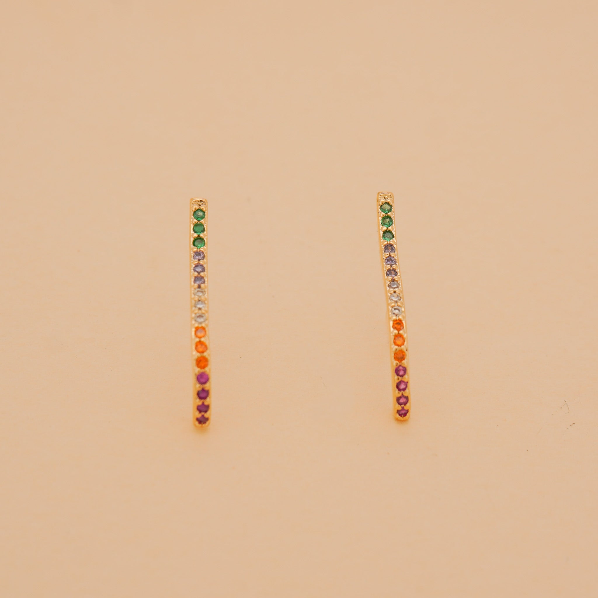 Wavy Line Zirconia Stud Earrings