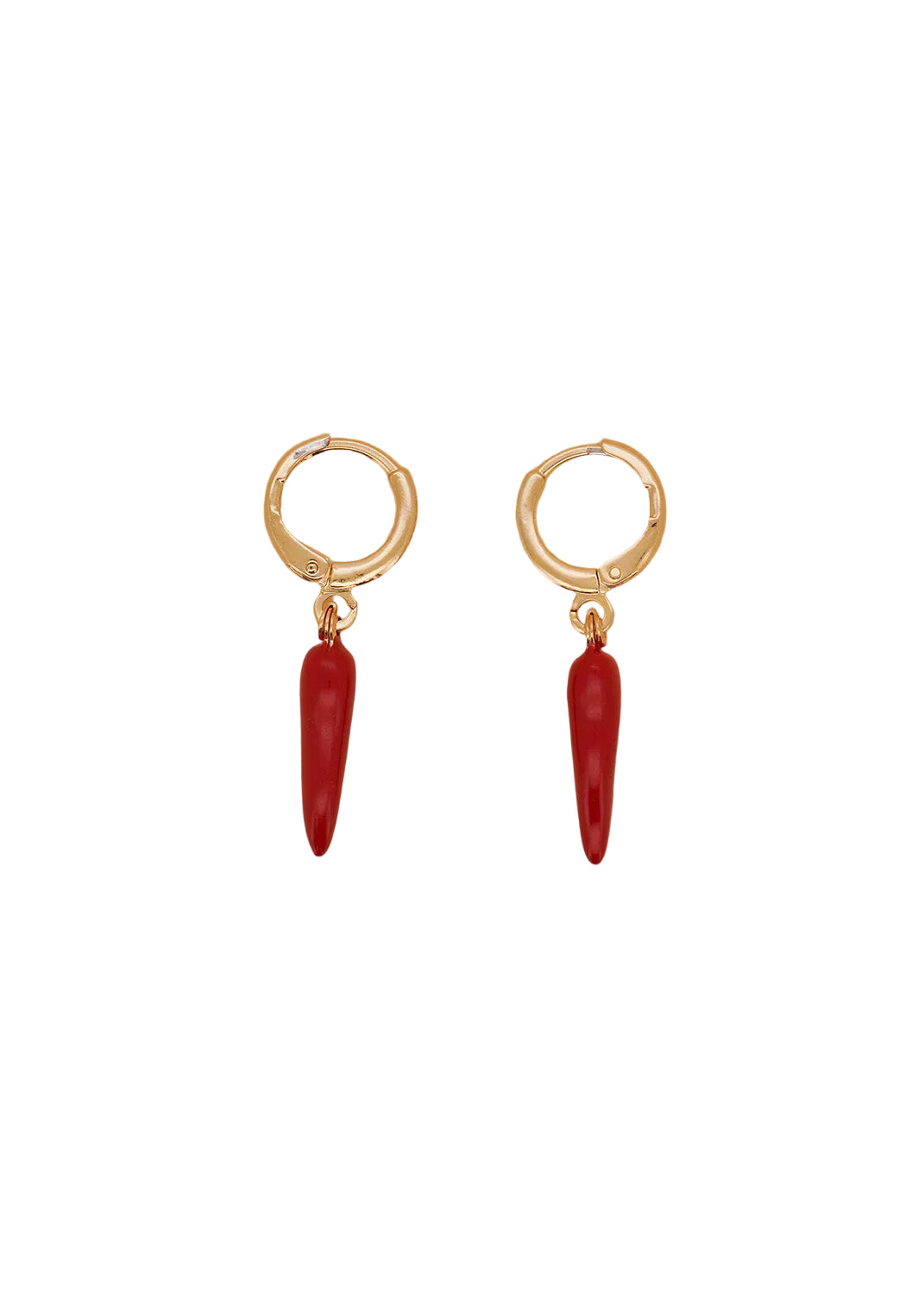 Chili Pepper Charm Hoop Earrings