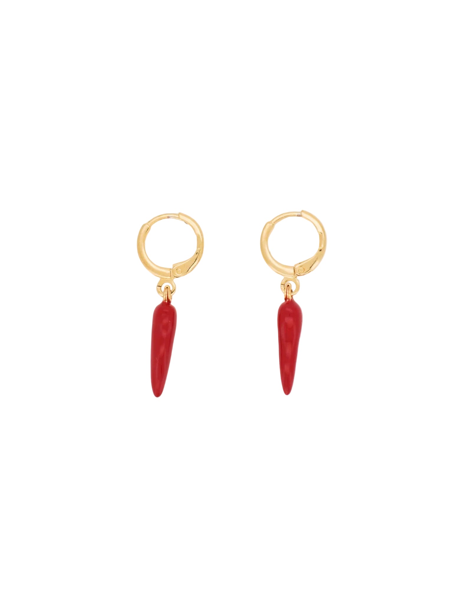 Chili Pepper Charm Hoop Earrings