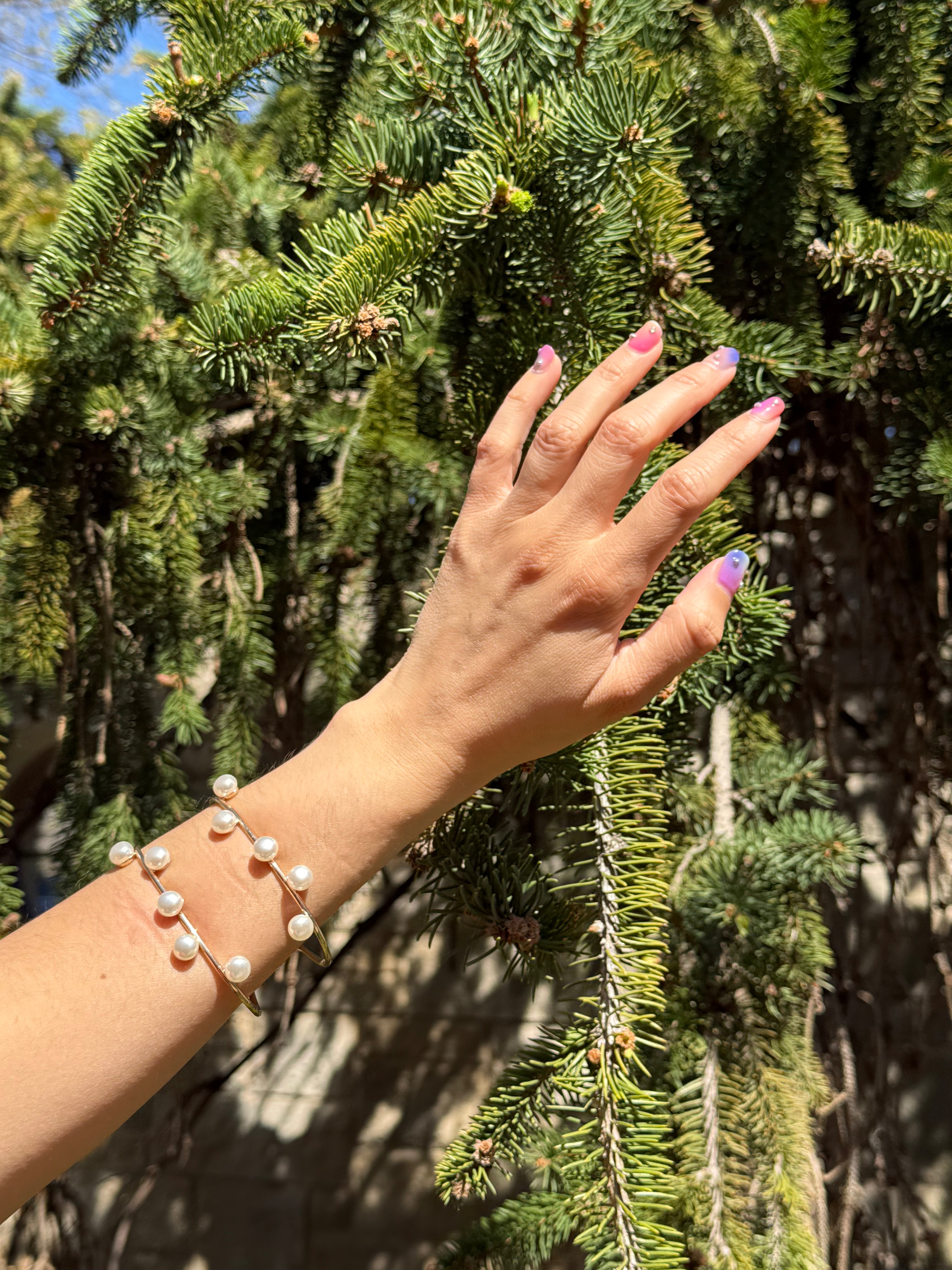 Abstract Pearl Cuff Bracelet