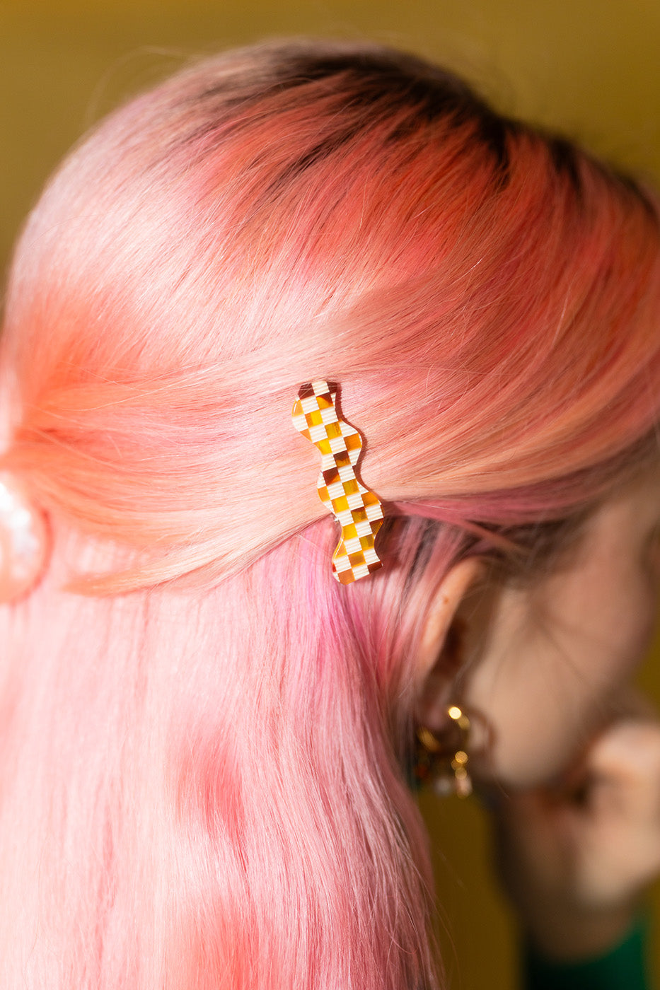 Squiggle Clips in Checkerboard