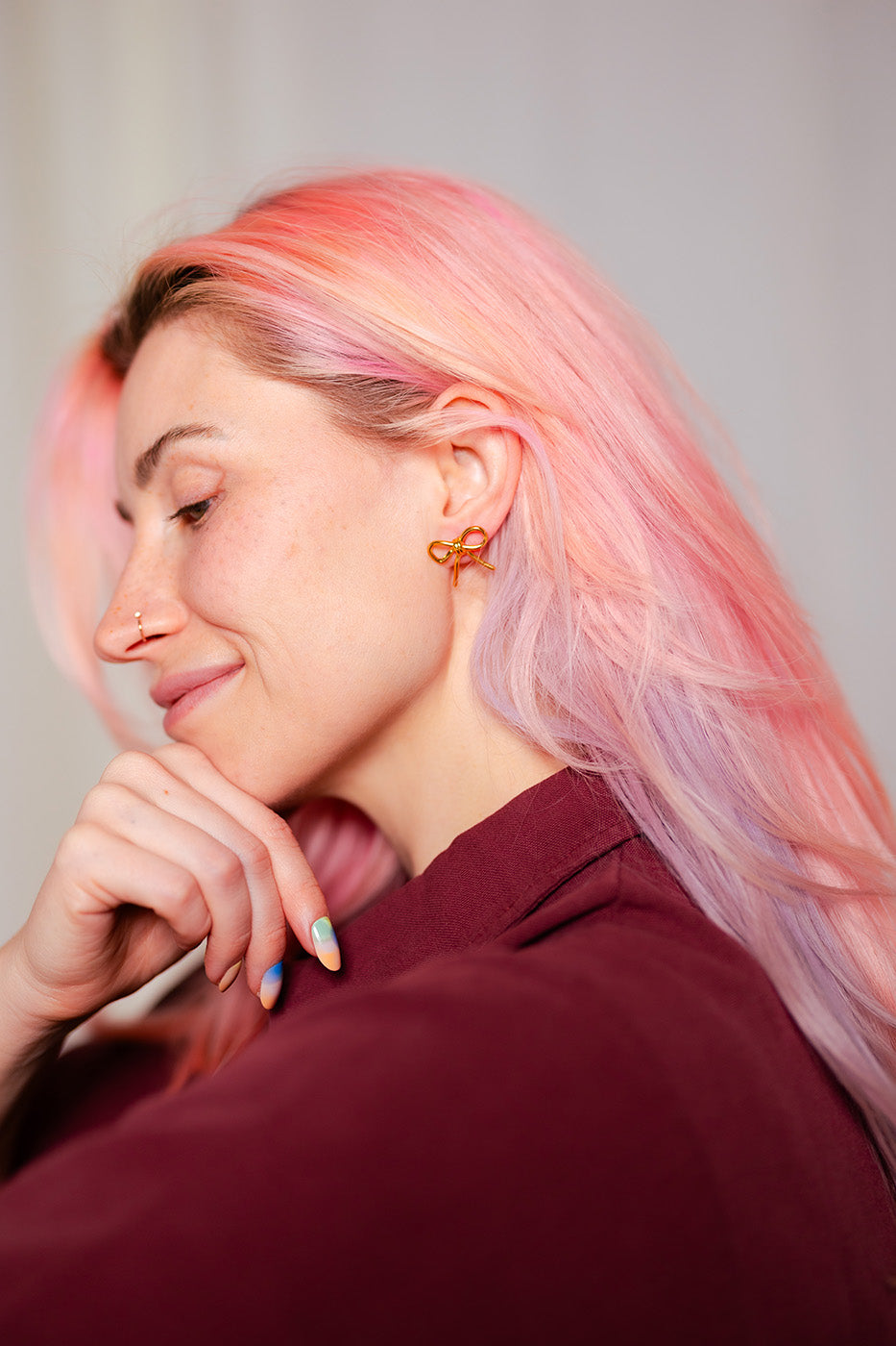 Midi Bow Stud Earrings