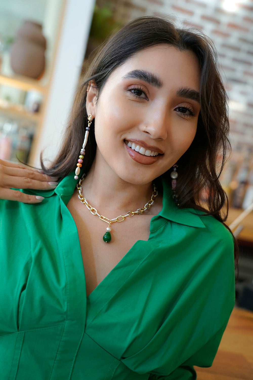 Colorful Pearl Drop Earrings