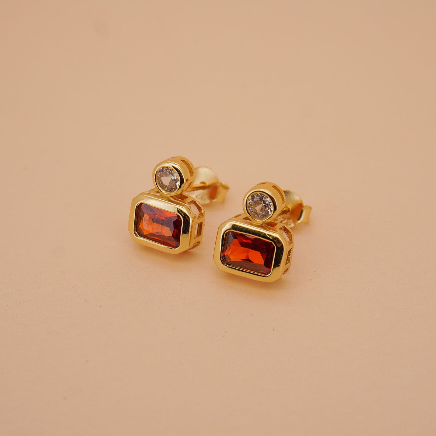 Shape Gem Stud Earrings